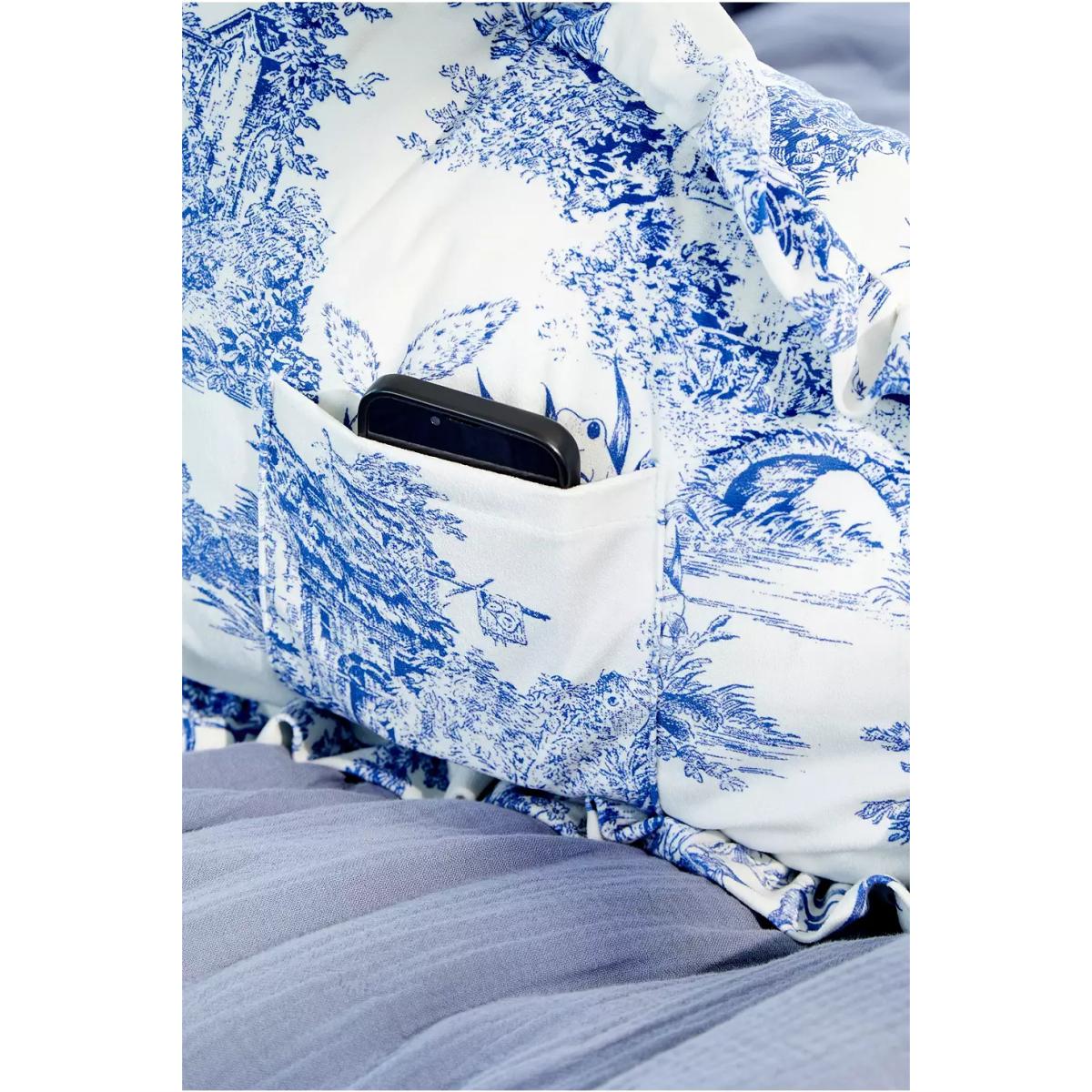 Ruffle Toile Boo Cushion - Light Blue ALL at Urban Outfitters – image 3