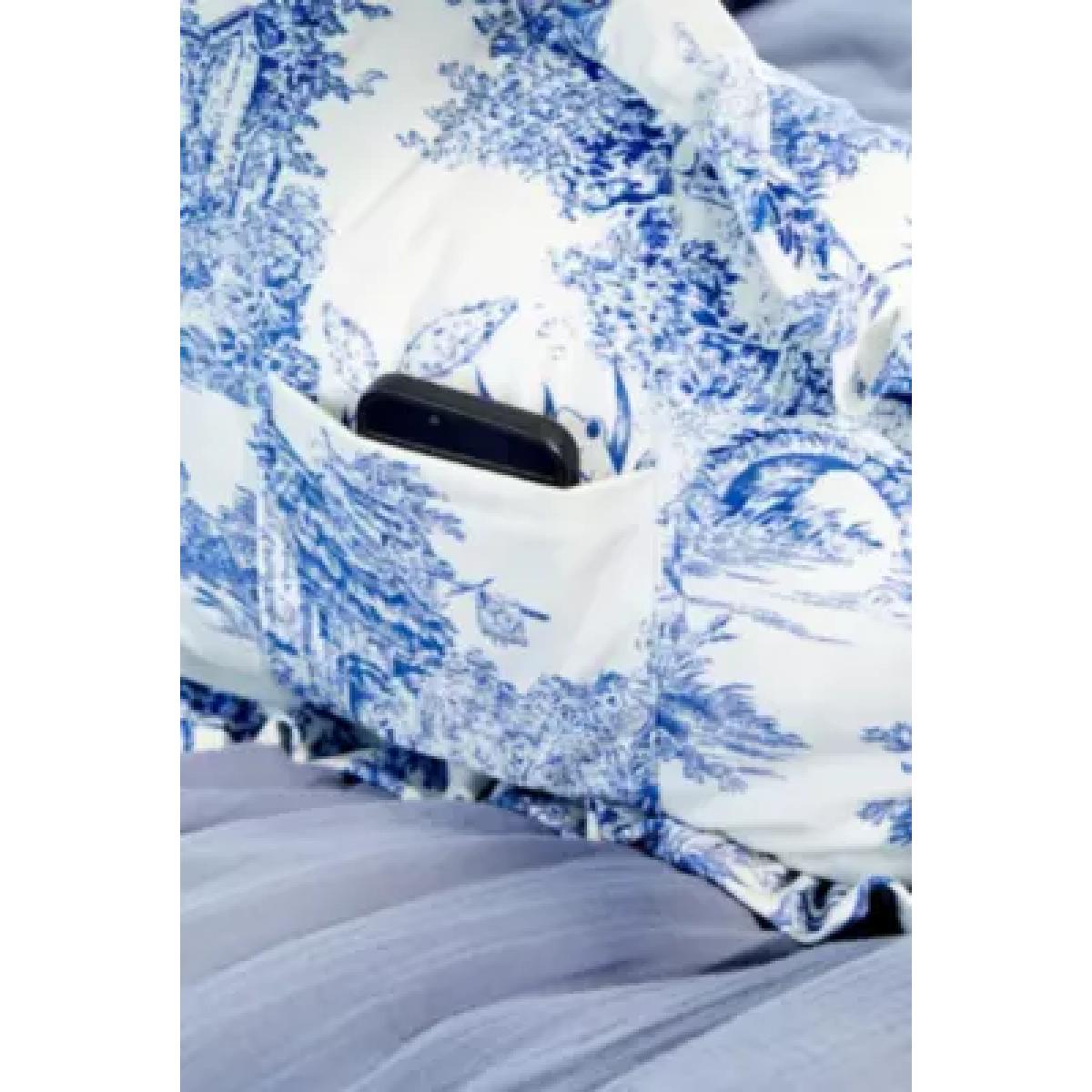 Ruffle Toile Boo Cushion - Light Blue ALL at Urban Outfitters – image 4