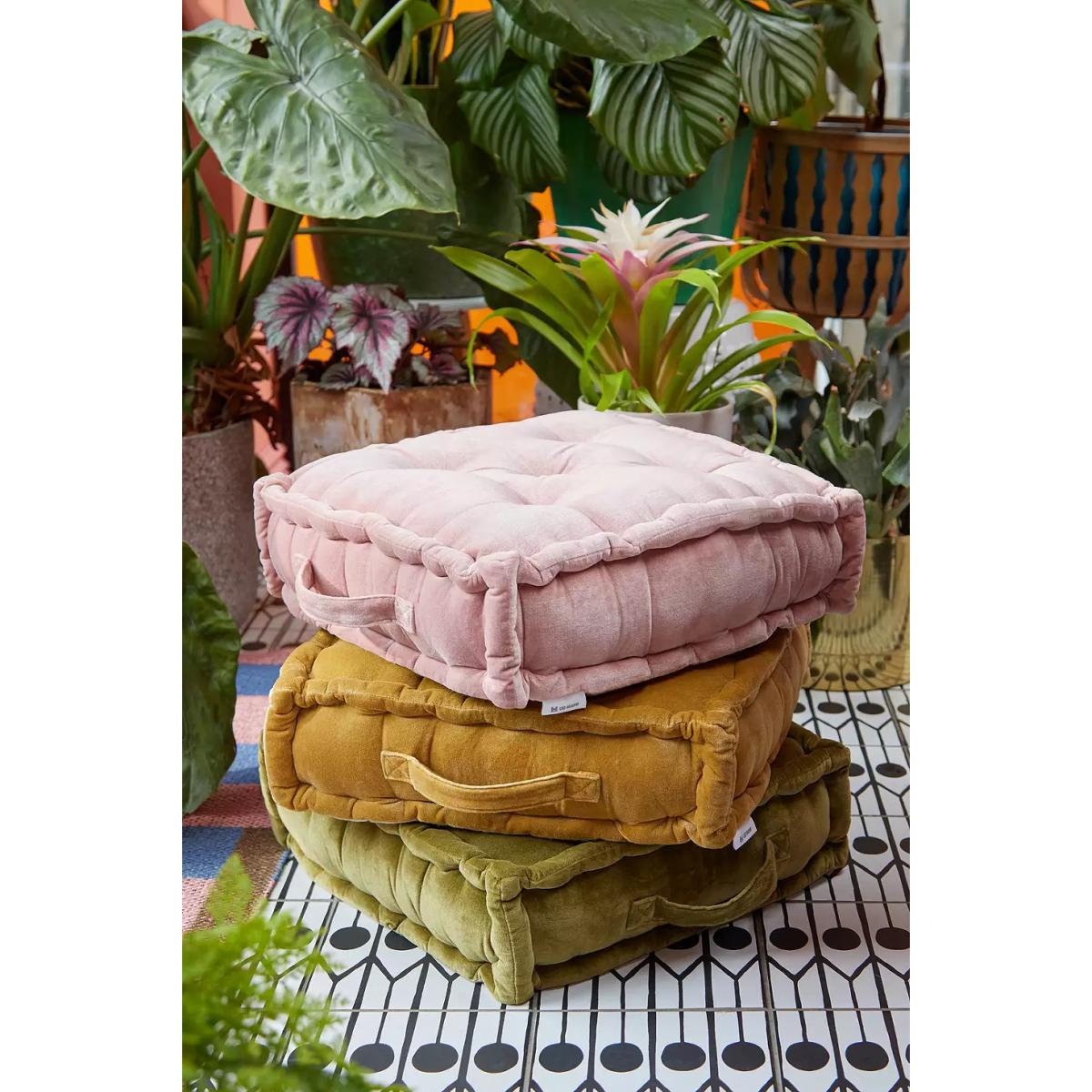 Green Velvet Floor Cushion - Light Green ALL at Urban Outfitters – image 2