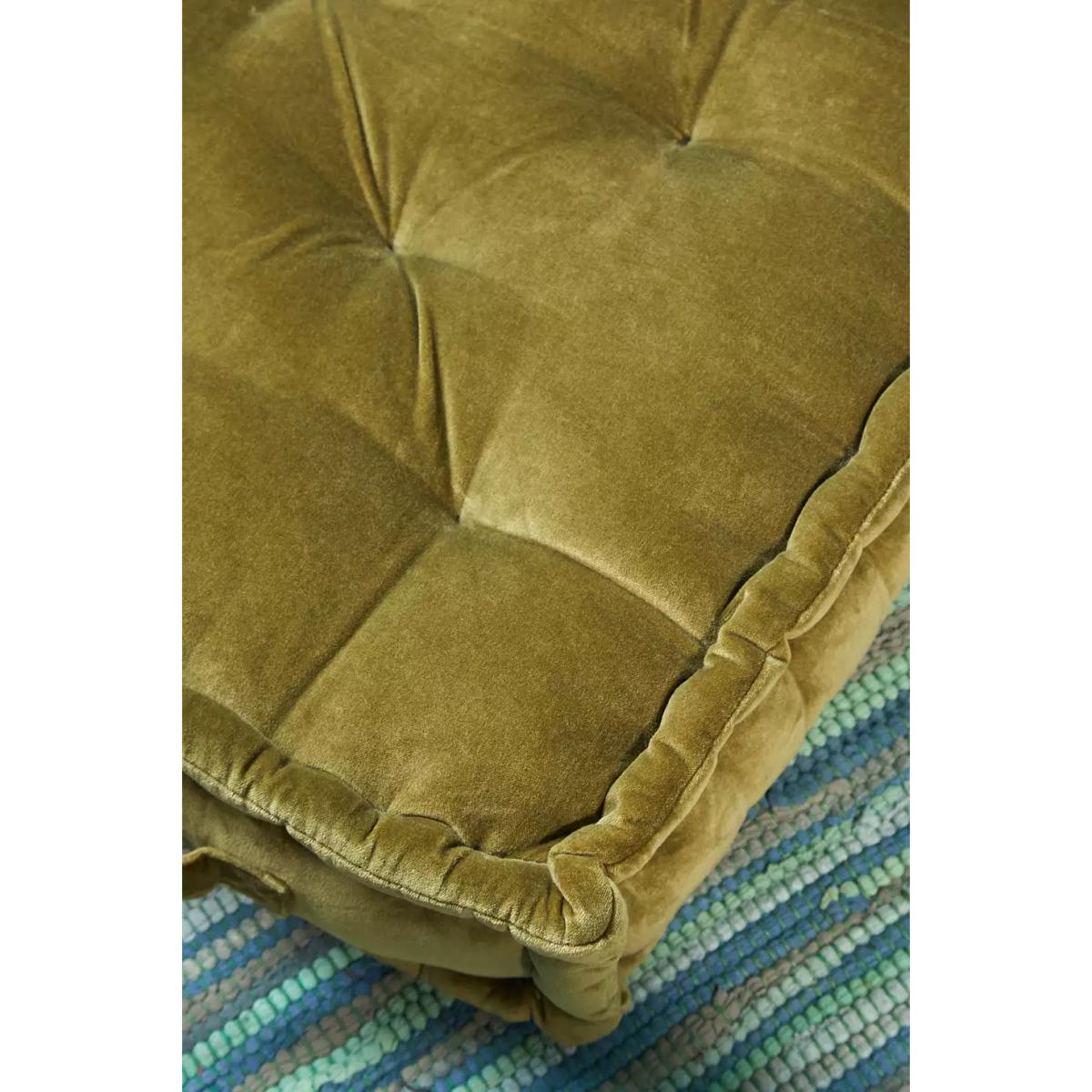Green Velvet Floor Cushion - Light Green ALL at Urban Outfitters – image 4