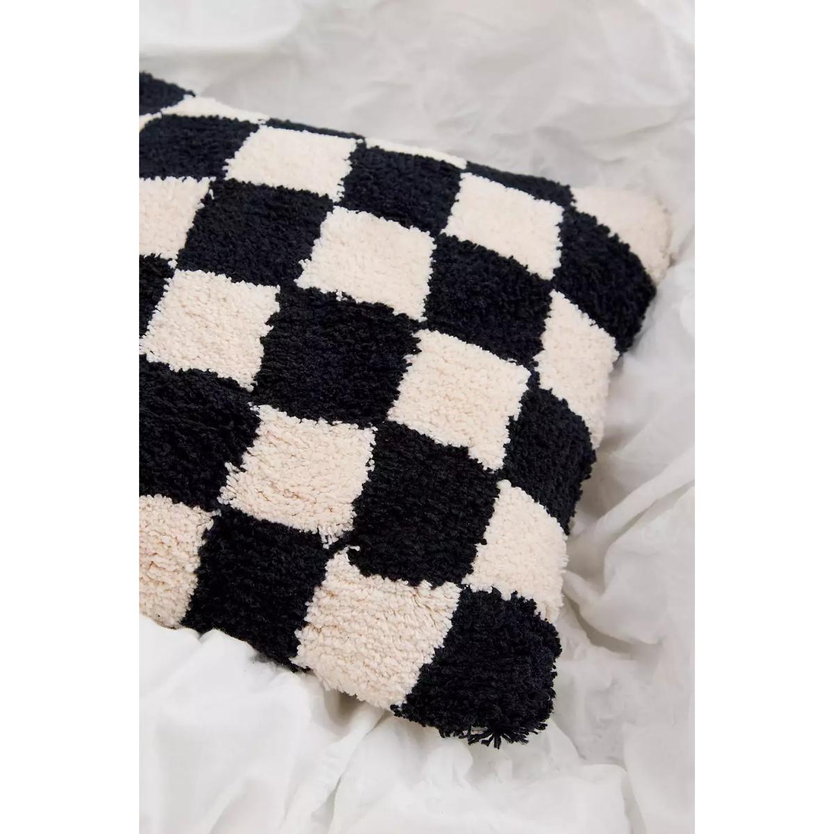 Checkerboard Mini Cushion - Black/White ALL at Urban Outfitters – image 2