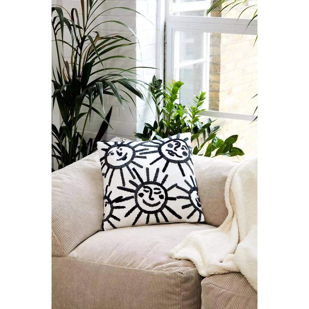 Happy Sunshines Tufted Cushion - Black ALL at Urban Outfitters – image 2
