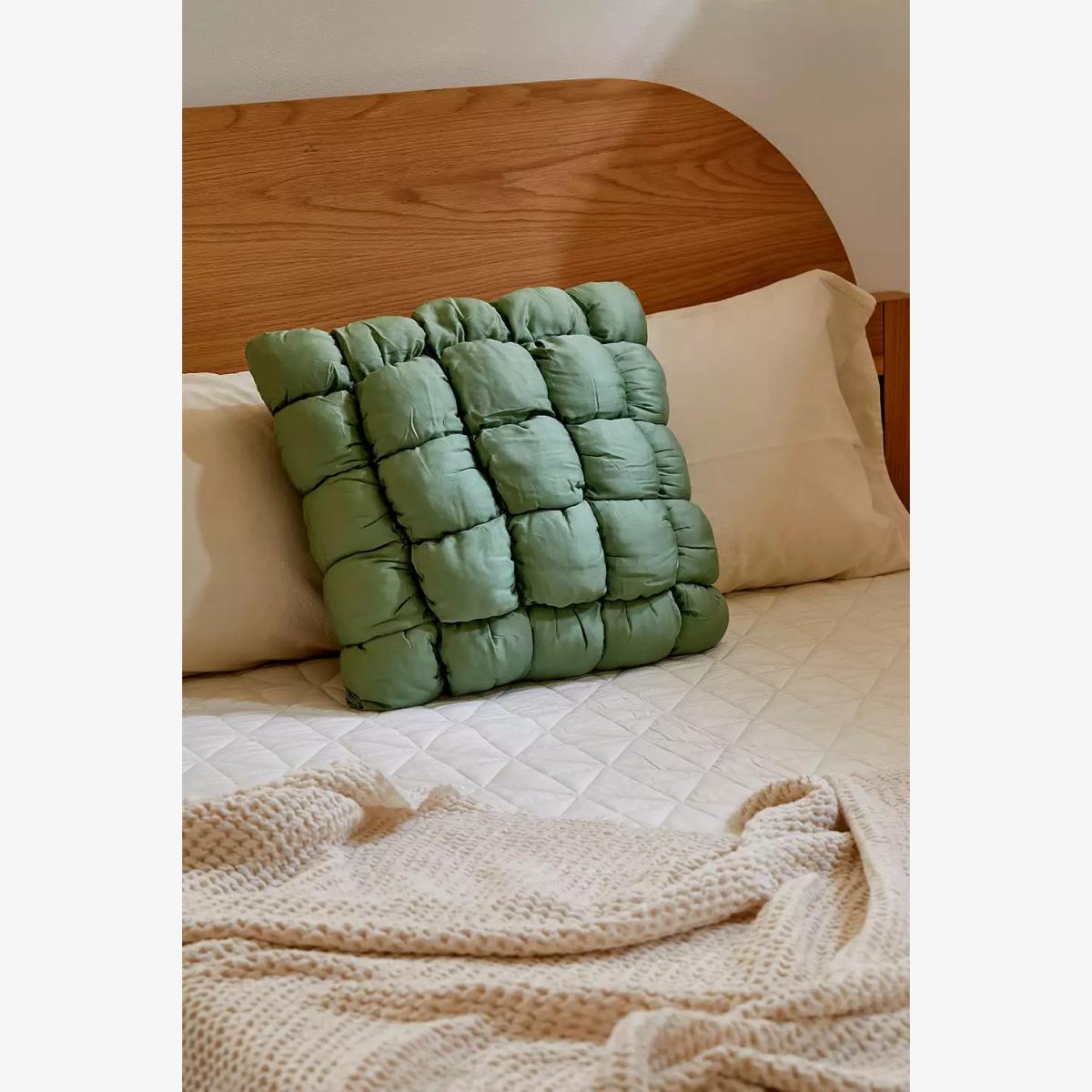 Urban Outfitters Green Marshmallow Puff Cushion - Green 50.8cm x 50.8cm – image 1