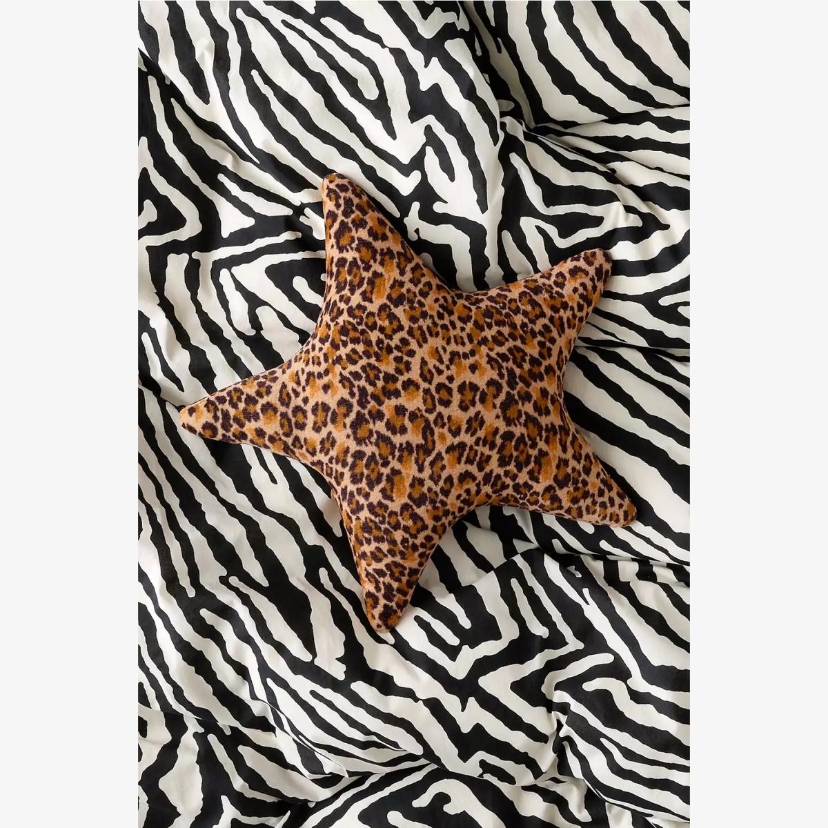 Leopard Star Cushion - Brown 45cm x 45cm at Urban Outfitters – image 1