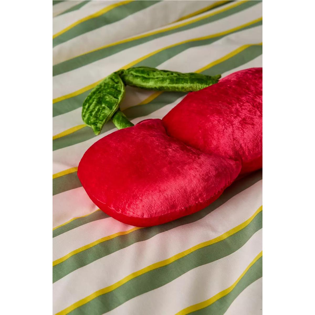 Cherry Velvet Cushion - Red ALL at Urban Outfitters – image 2