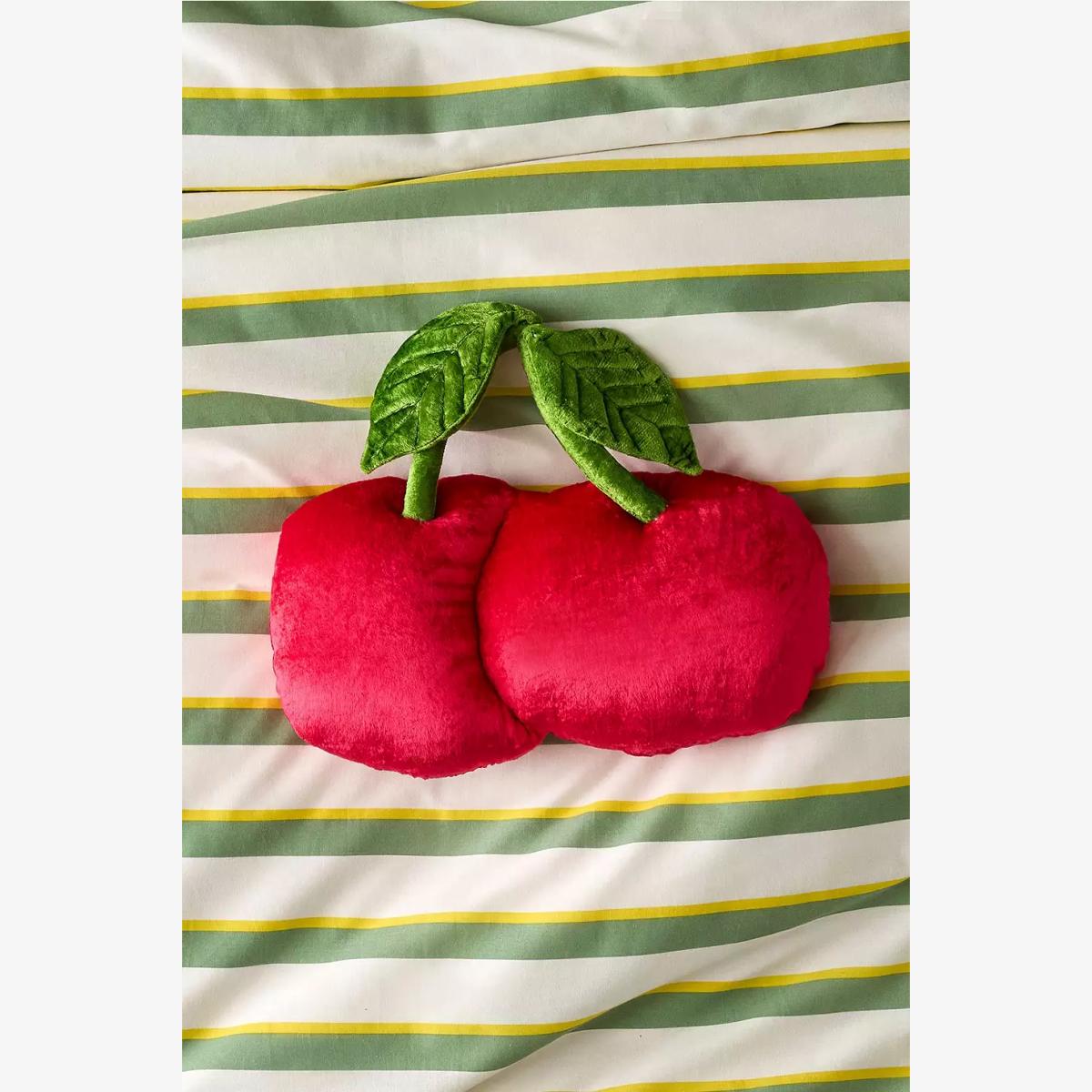 Cherry Velvet Cushion - Red ALL at Urban Outfitters – image 1