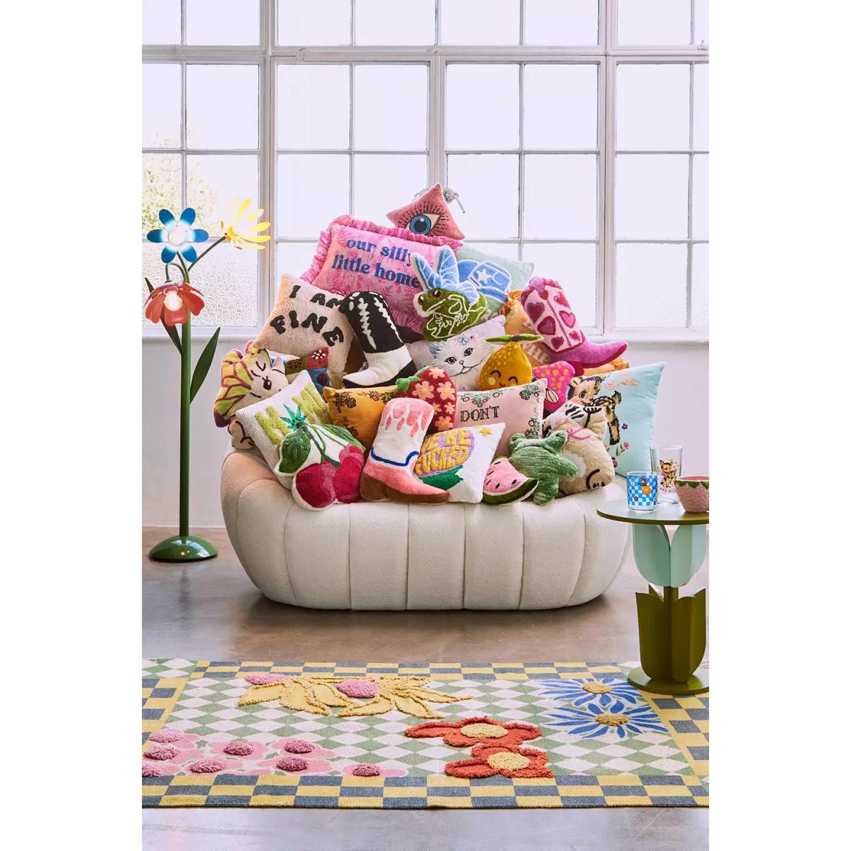 Urban Outfitters Kitsch Kitty Cushion - White 40.6cm x 30.5cm – image 4