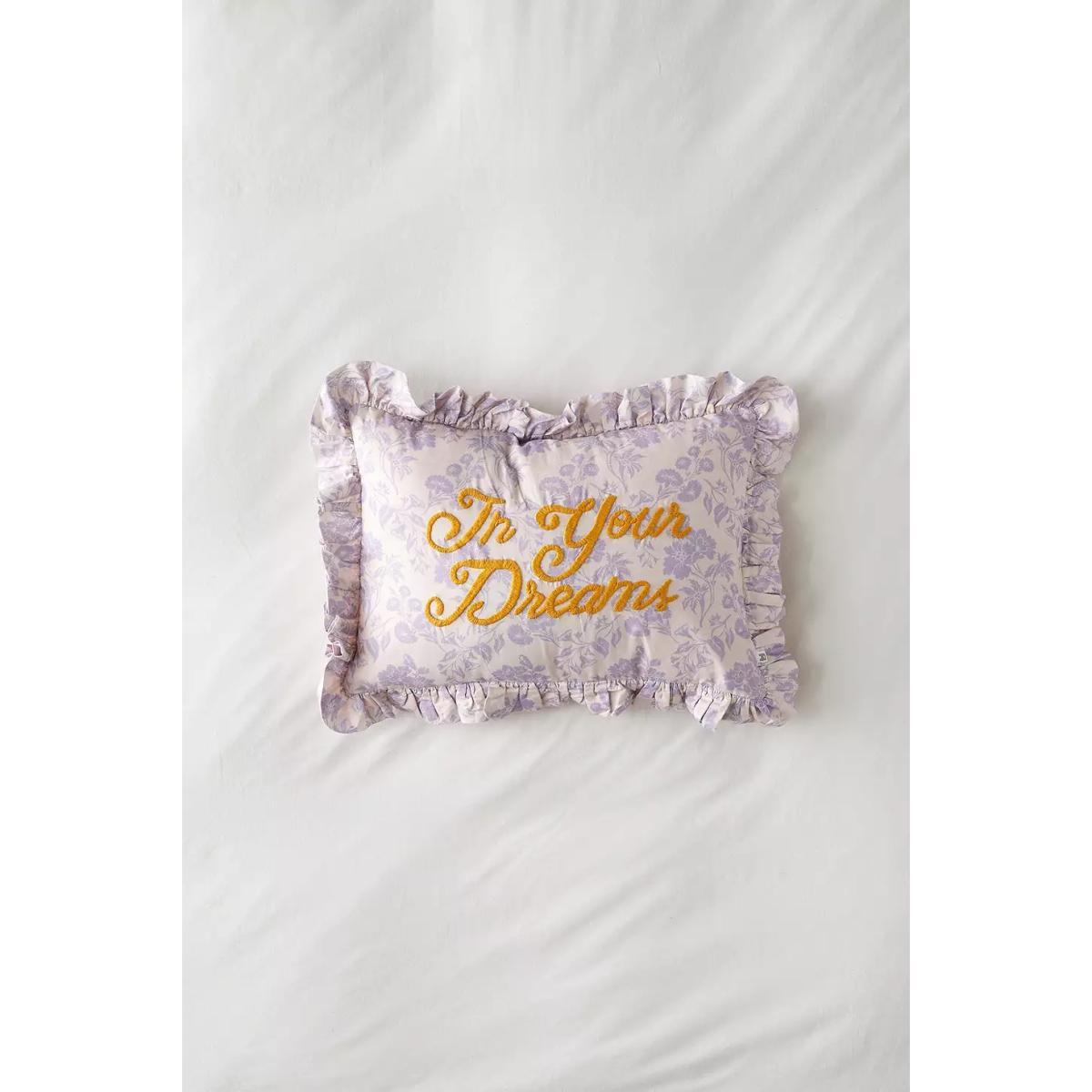 In Your Dreams Ruffle Cushion - Light Blue ALL at Urban Outfitters – image 2