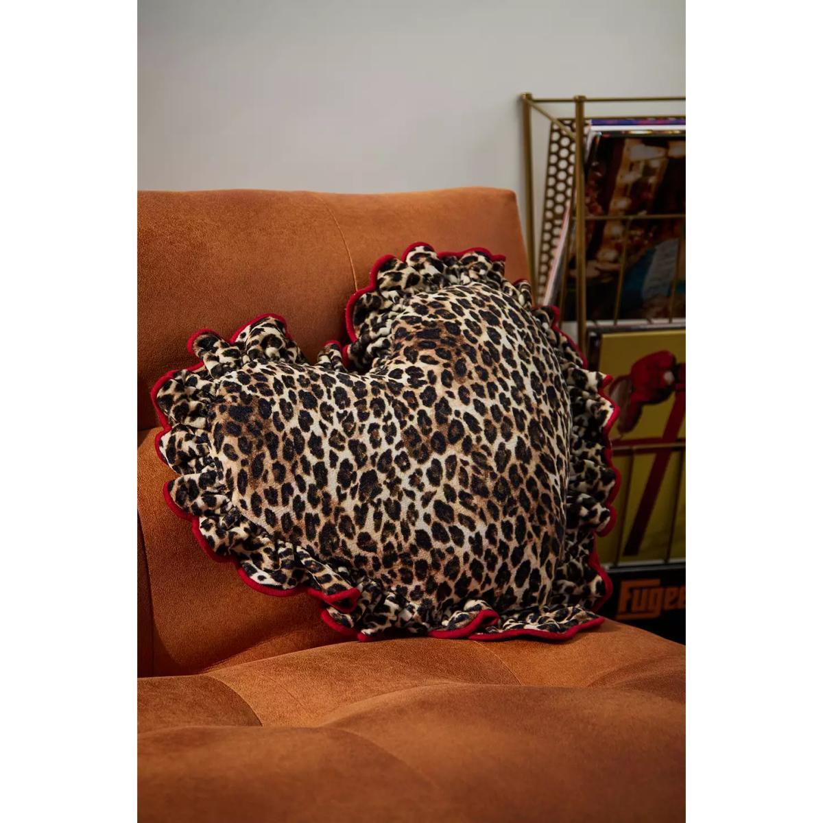 Leopard Ruffle Heart Cushion - Neutral ALL at Urban Outfitters – image 2