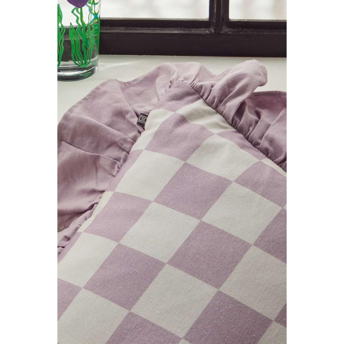 Ruffle Checkerboard Throw Cushion - Purple ALL at Urban Outfitters – image 3