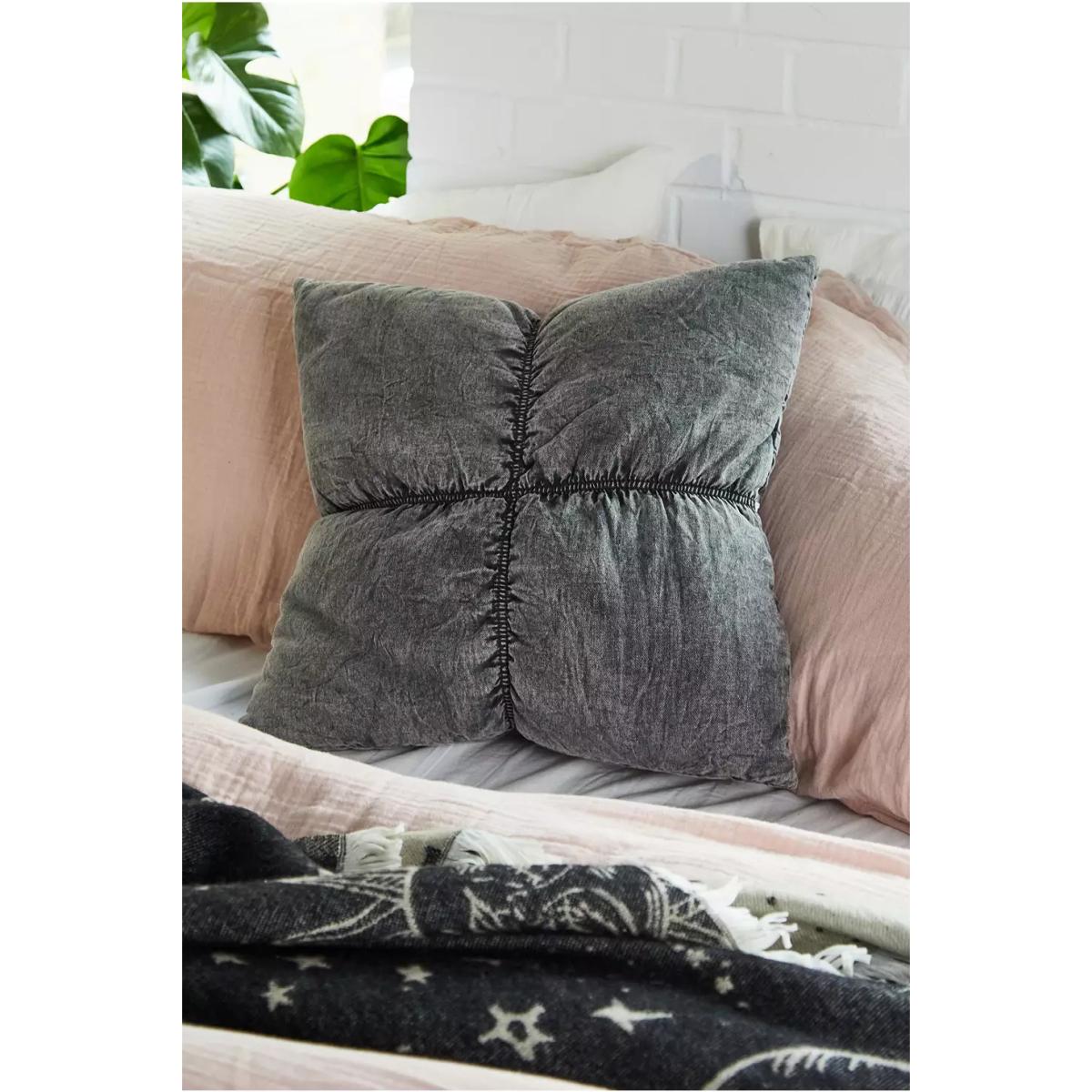 Charcoal Acid Wash Pinched Cushion - Grey ALL at Urban Outfitters – image 2