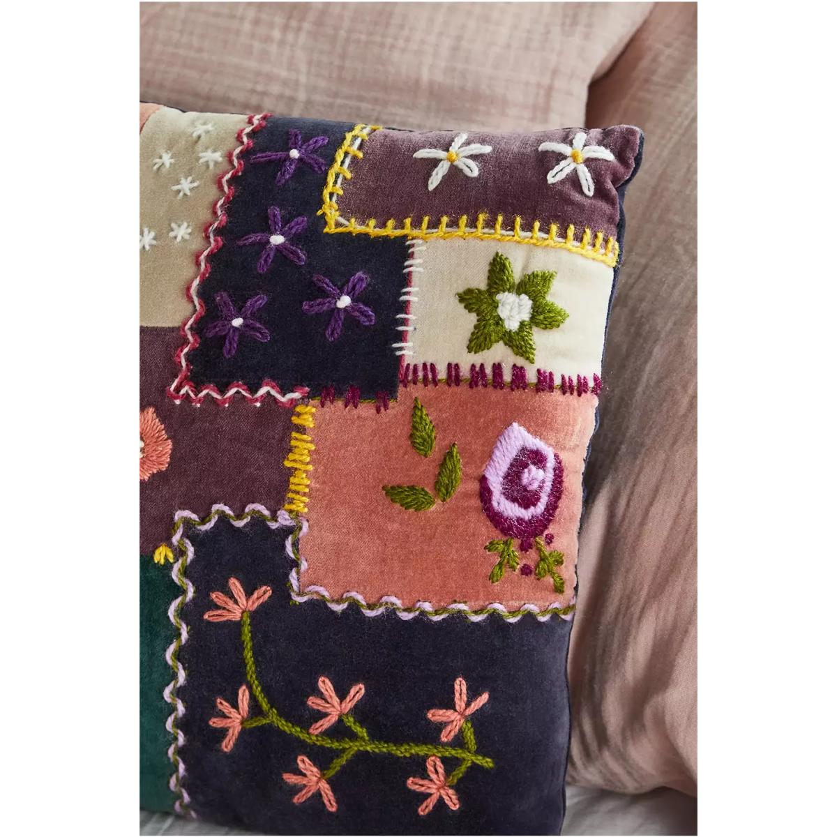 Embroidered Velvet Cushion - Assorted ALL at Urban Outfitters – image 2