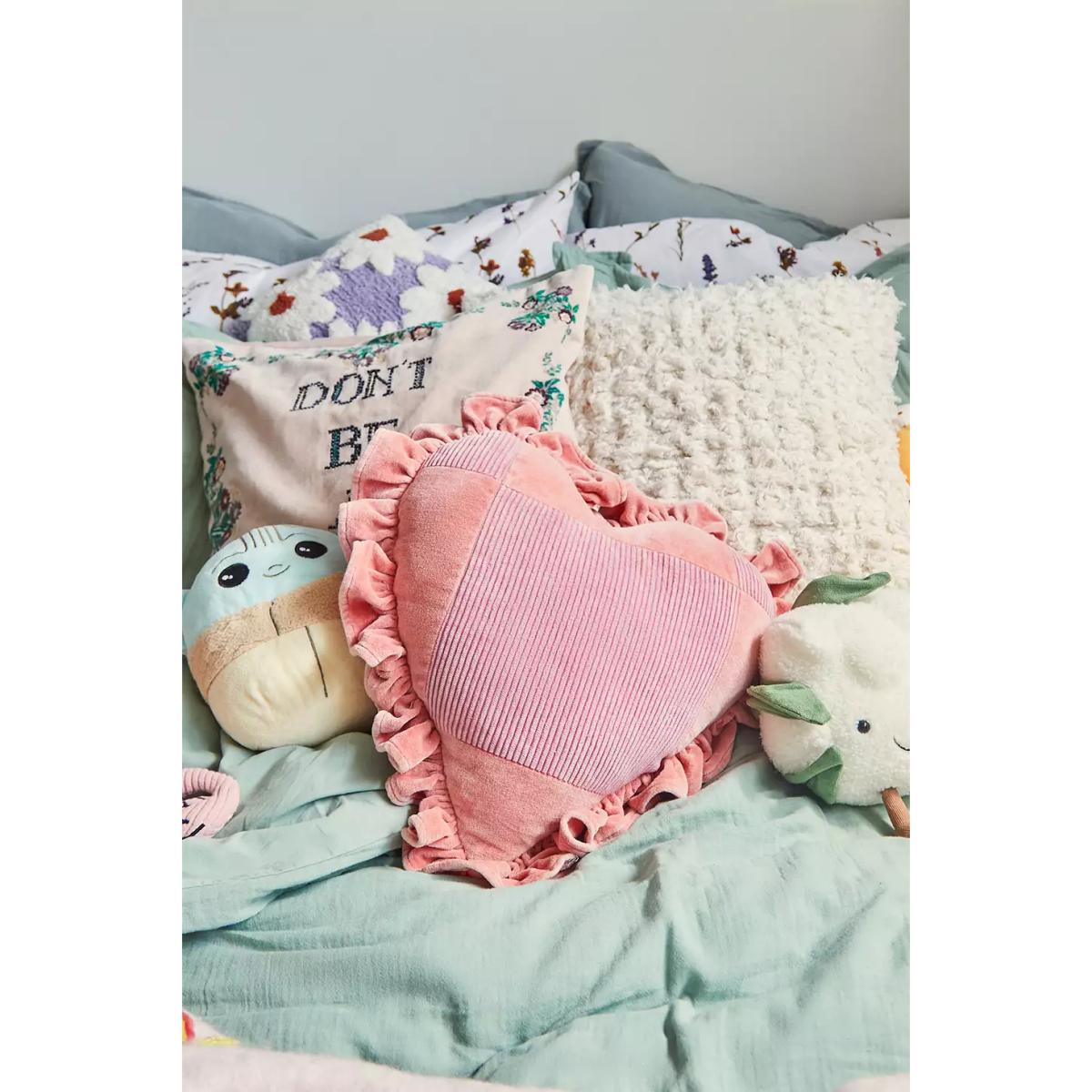 Pink Ruffle Heart Cushion - Pink ALL at Urban Outfitters – image 2