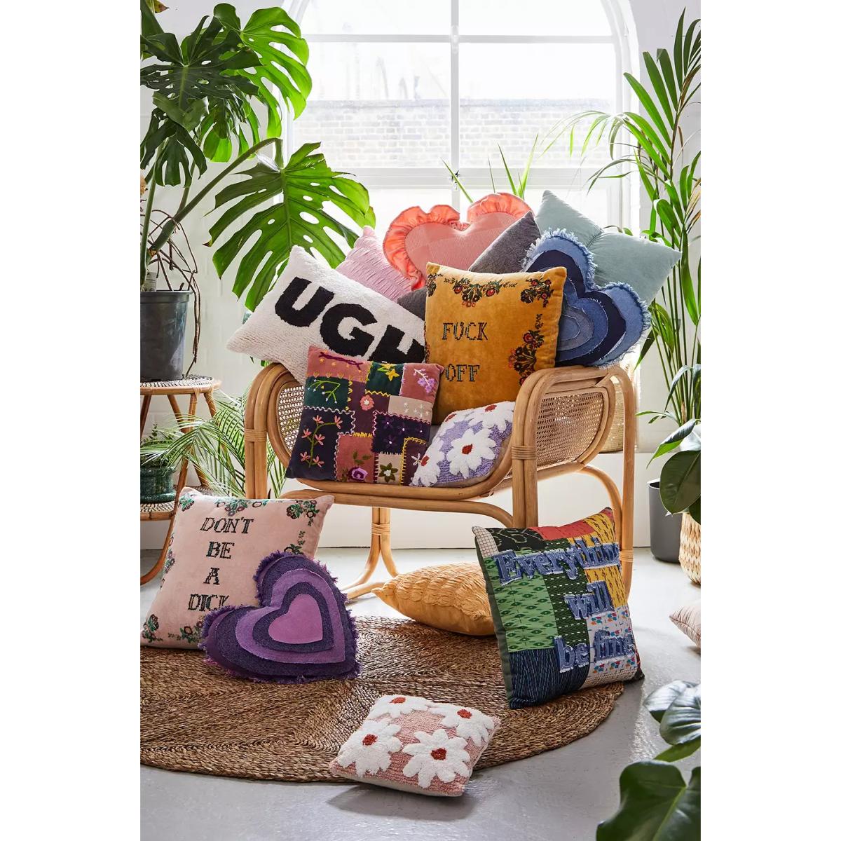 Pink Ruffle Heart Cushion - Pink ALL at Urban Outfitters – image 4