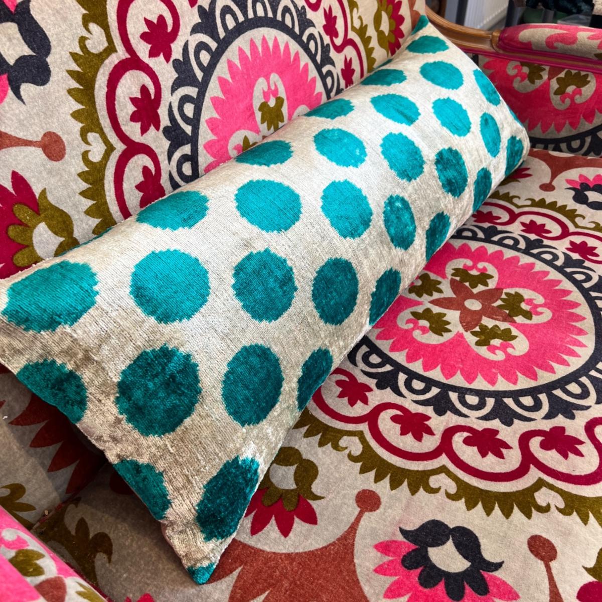 Blue Turquoise Spot Xl Bolster Cushion Punica – image 2