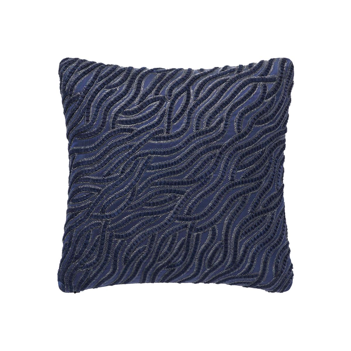 Blue Coco Embroidered Silk Cushion One Size Fameed Khalique Ltd – image 1
