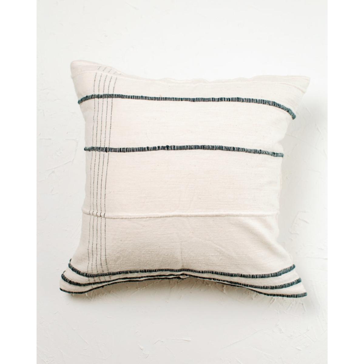 Blue / White Ribbons Throw Pillow Cover Natural + Navy One Size Acacia Creations – image 6