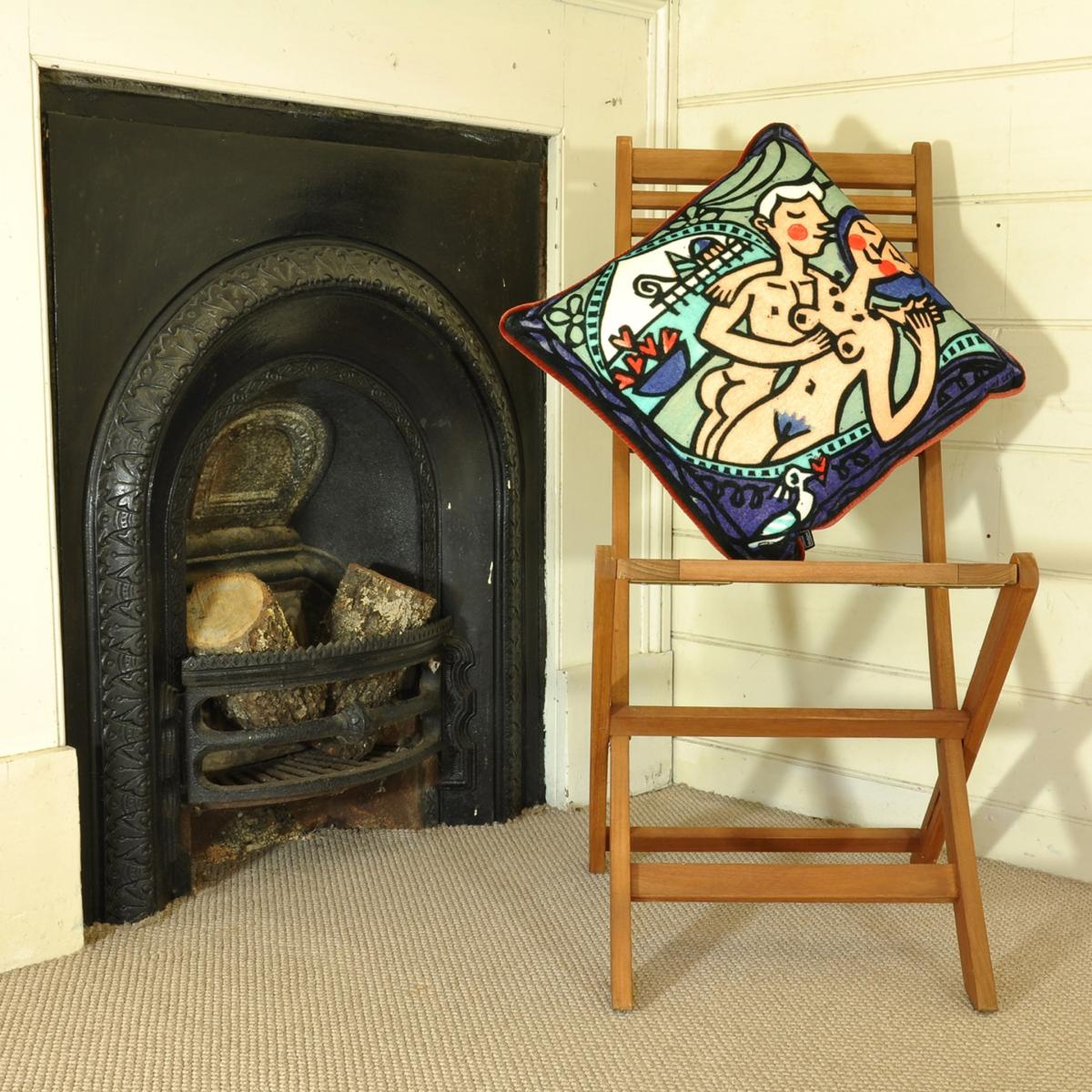 Blue Brighton Silk Cushion David Watson – image 3
