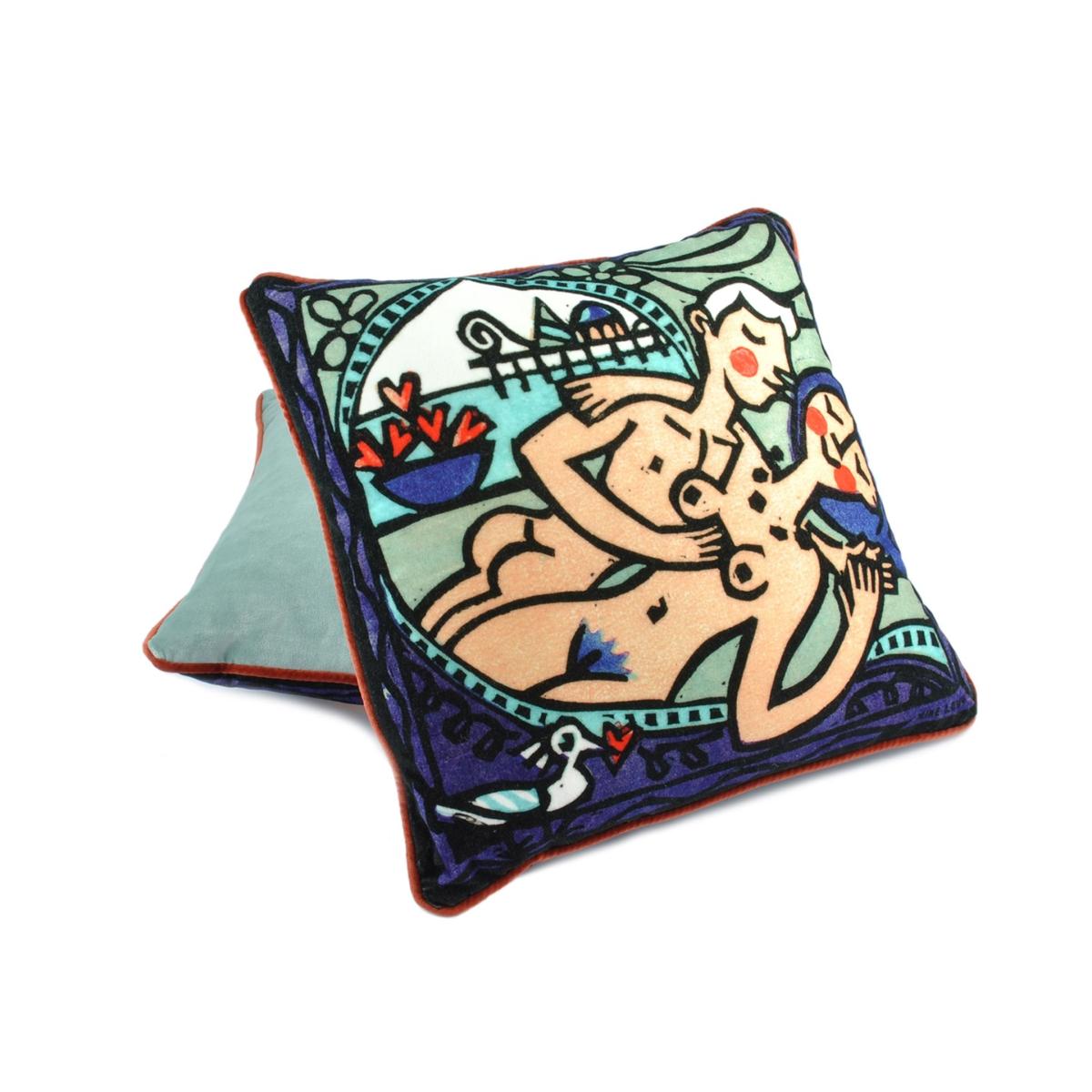 Blue Brighton Silk Cushion David Watson – image 5
