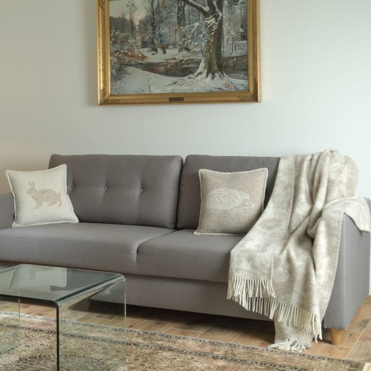 Brown / White Hare Wool Cushion J. j.textile – image 6