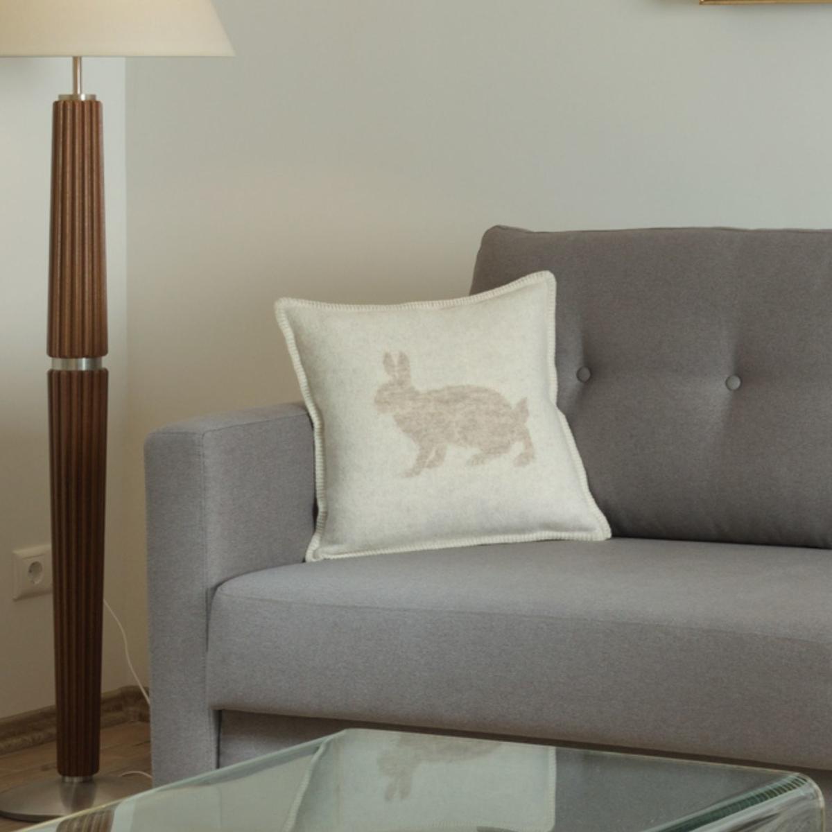Brown / White Hare Wool Cushion J. j.textile – image 7