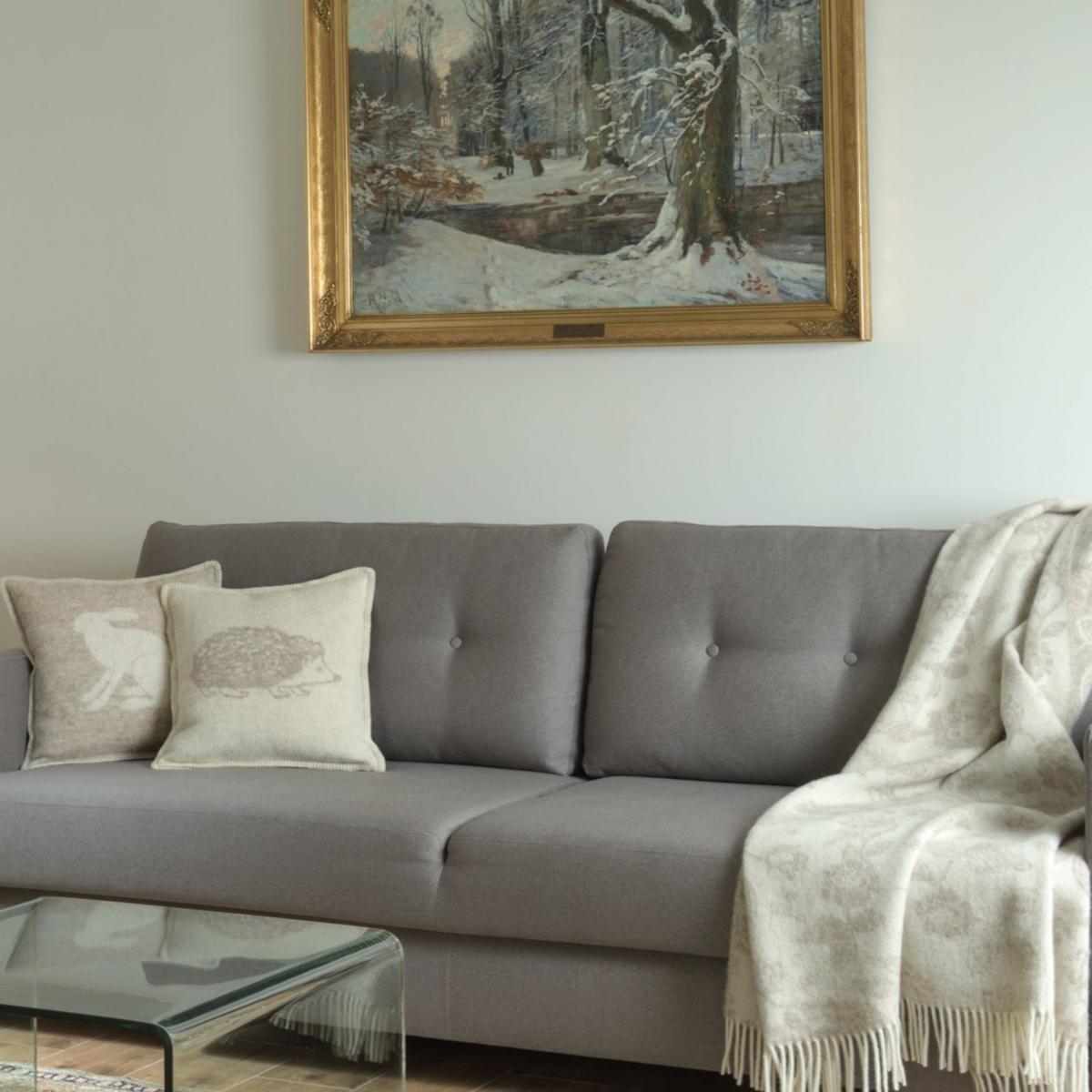 Brown / White Hare Wool Cushion J. j.textile – image 8