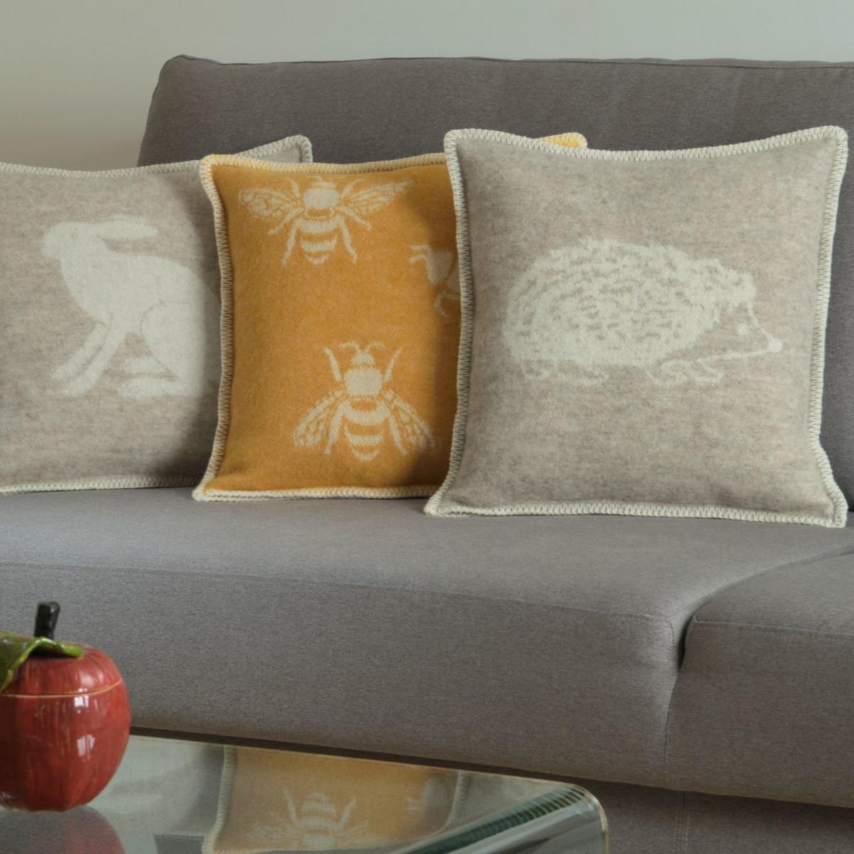 Brown / White Hare Wool Cushion J. j.textile – image 9