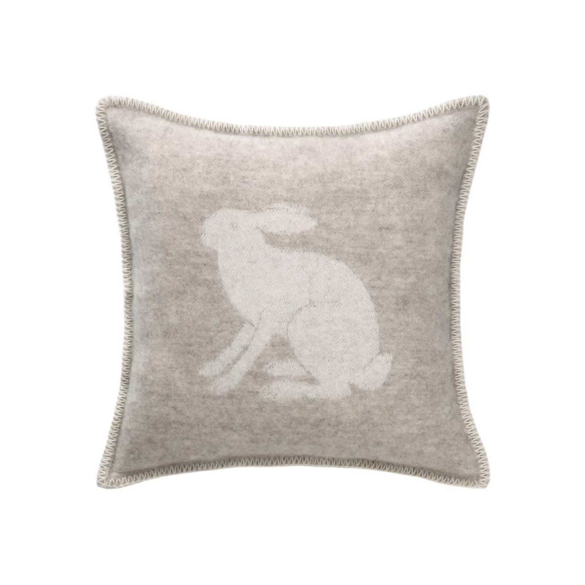 Brown / White Hare Wool Cushion J. j.textile – image 1