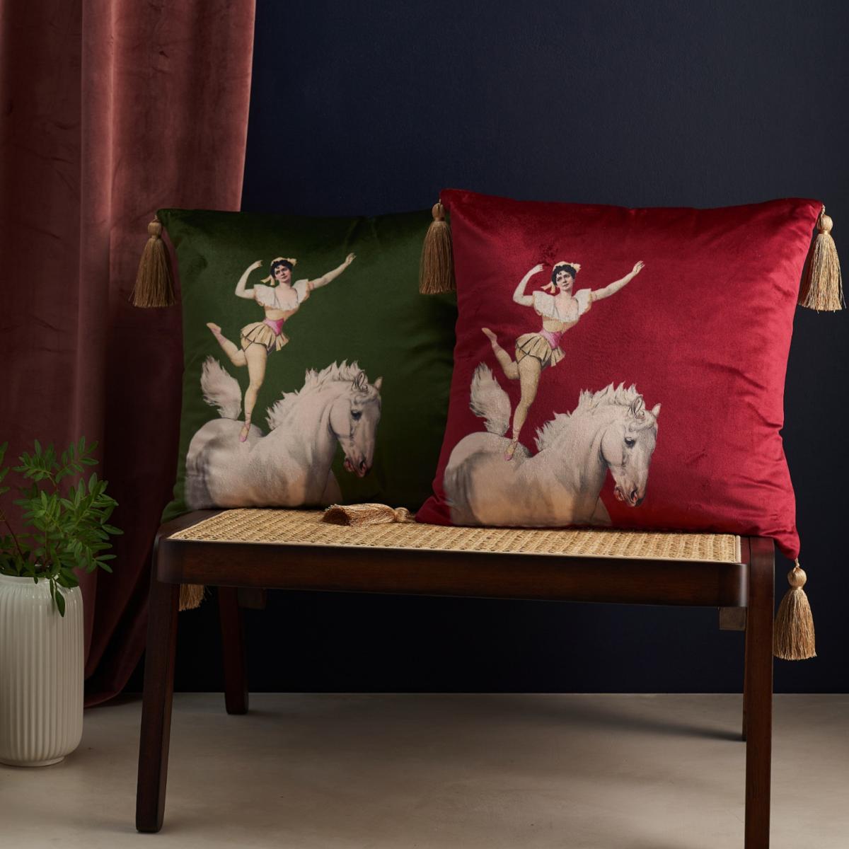 Amazing Miss Rose Velvet Cushion Deep Berry Red Melody Rose London – image 2