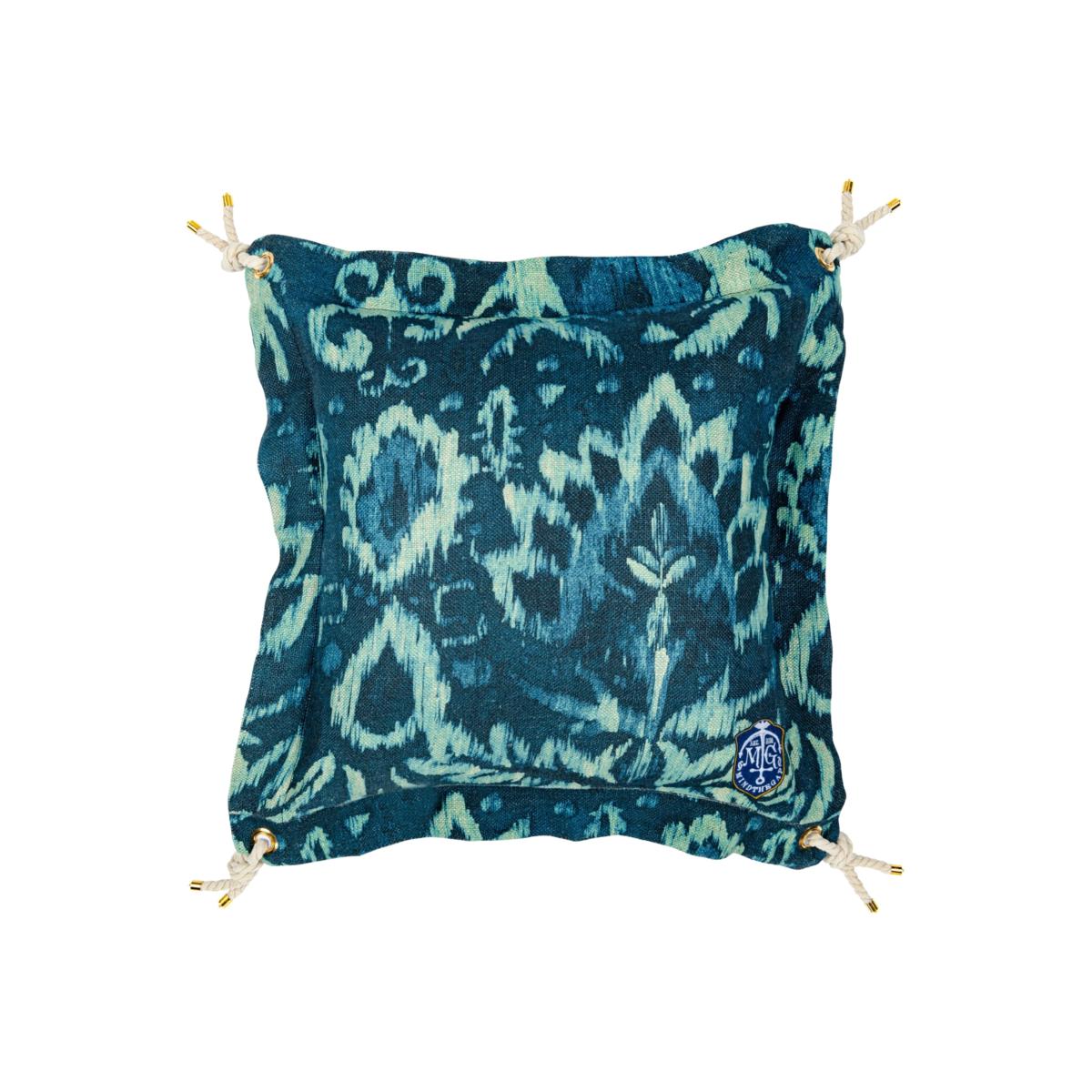 Blue Ionian Linen Cushion By Minthegap Mindthegap – image 1