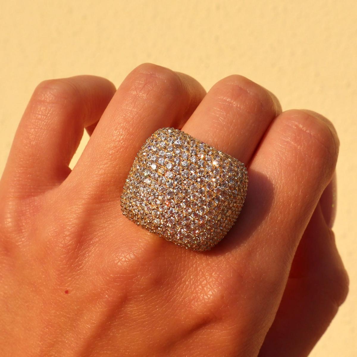 Women's Golden Cushion Ring | Mineralgems ✩ Studio – image 3