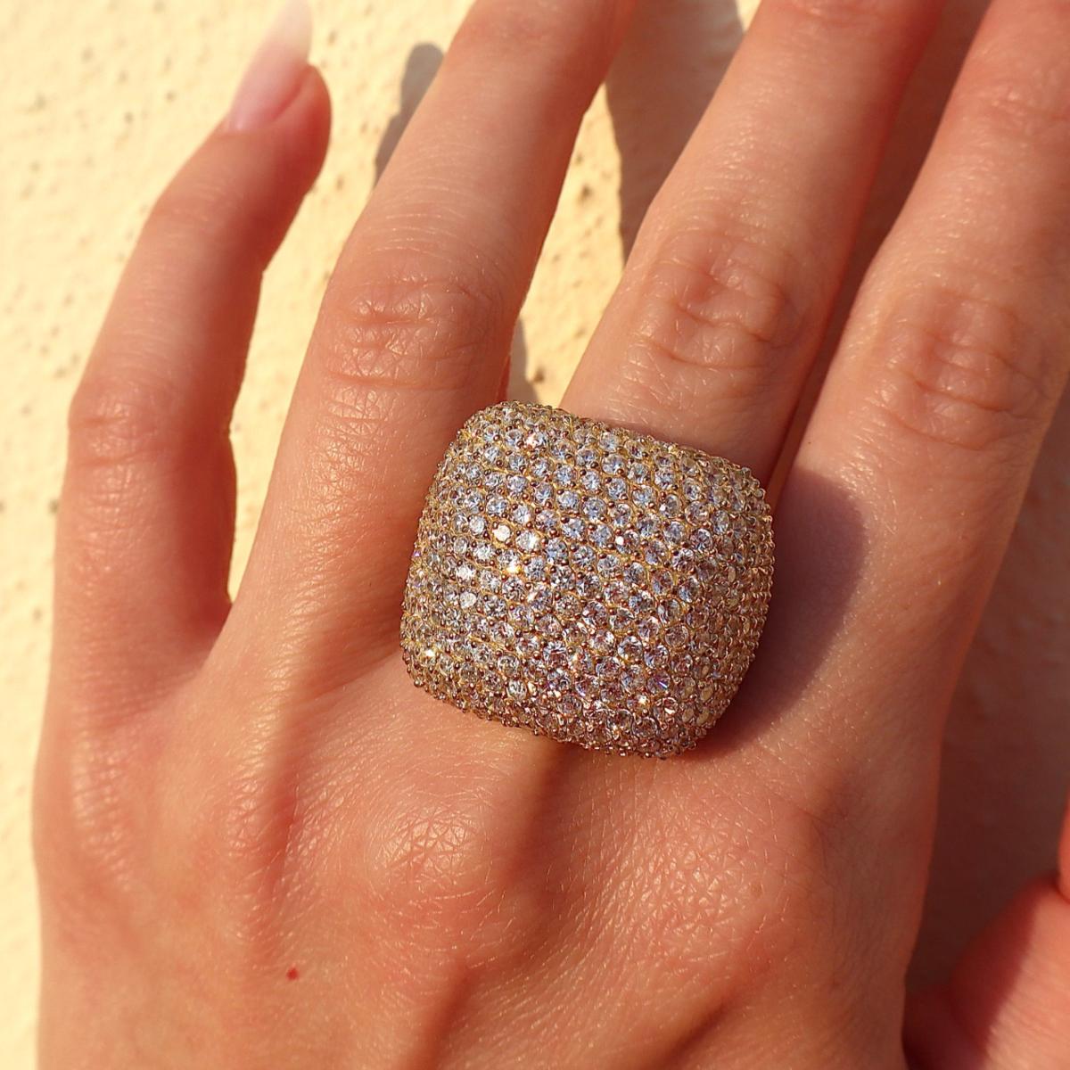 Women's Golden Cushion Ring | Mineralgems ✩ Studio – image 4