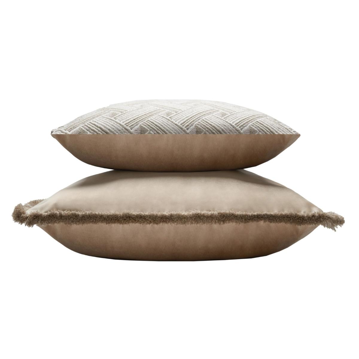 Neutrals Major Fifty Collection Cushion Velvet With Fringes Beige Lo Decor – image 2