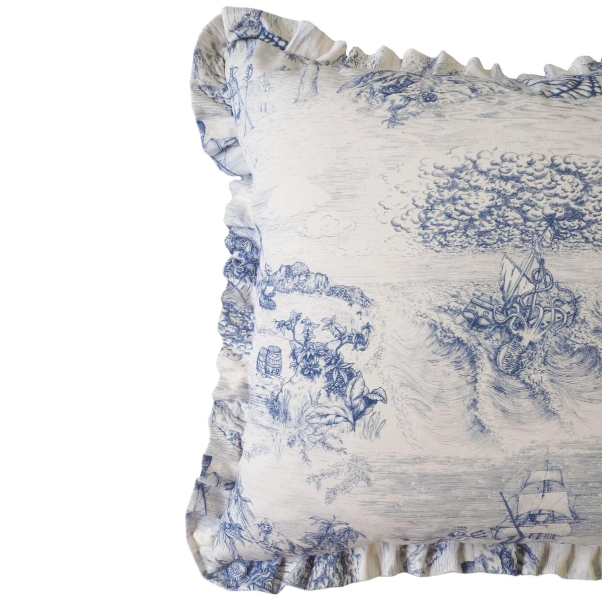 Blue / White Navigo Navy Pleat Cushion Wildmore – image 2