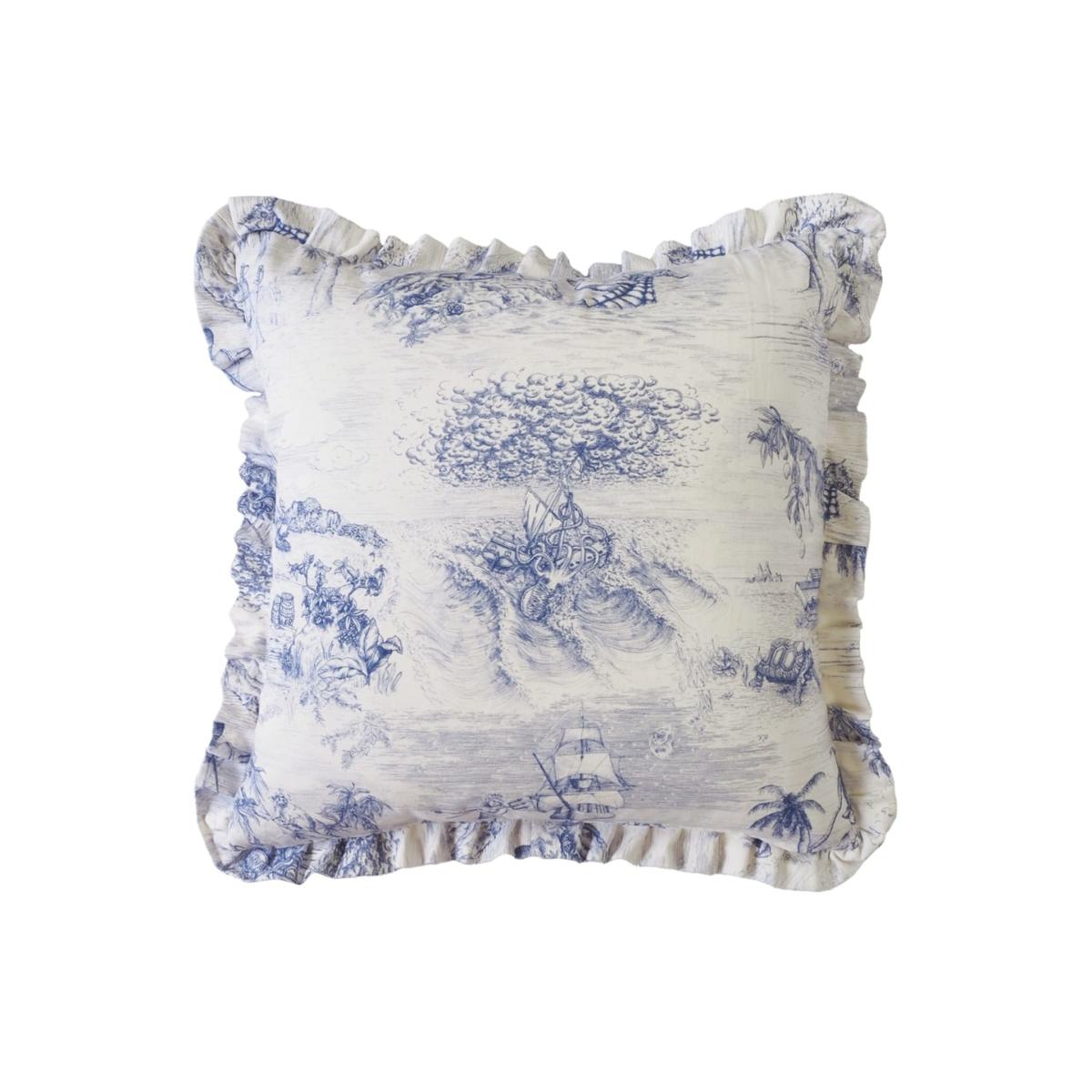Blue / White Navigo Navy Pleat Cushion Wildmore – image 3