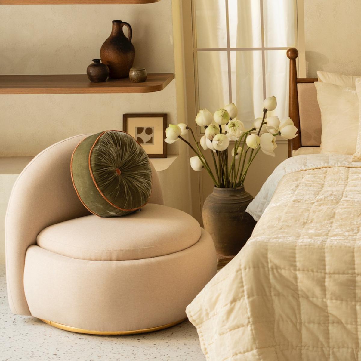 Holiday Pumpkin Cushion - Sage Green X Coral The Annam House – image 2