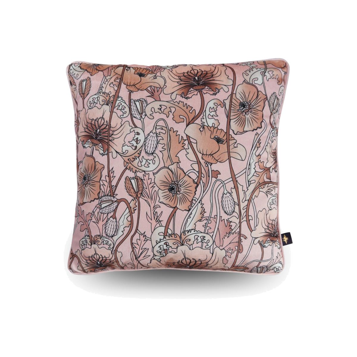 Pink / Purple Opium Blush Summer Velvet Cushion - Large The Curious Department – image 1