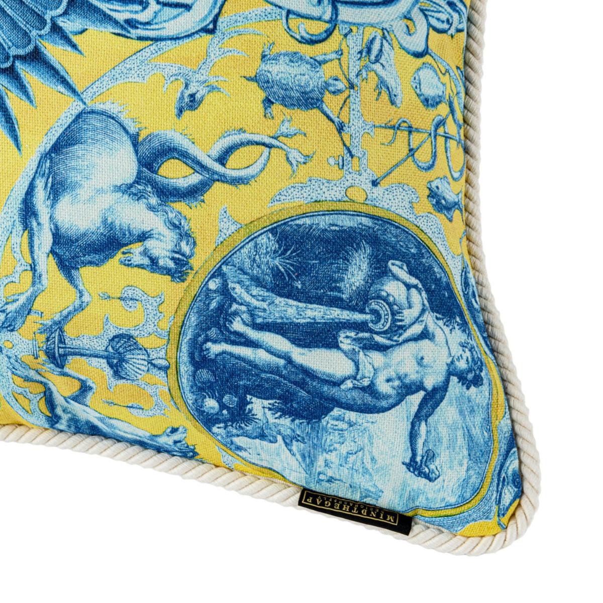 Blue / Yellow / Orange Calypso Cotton Square Cushion By Mindthegap – image 3
