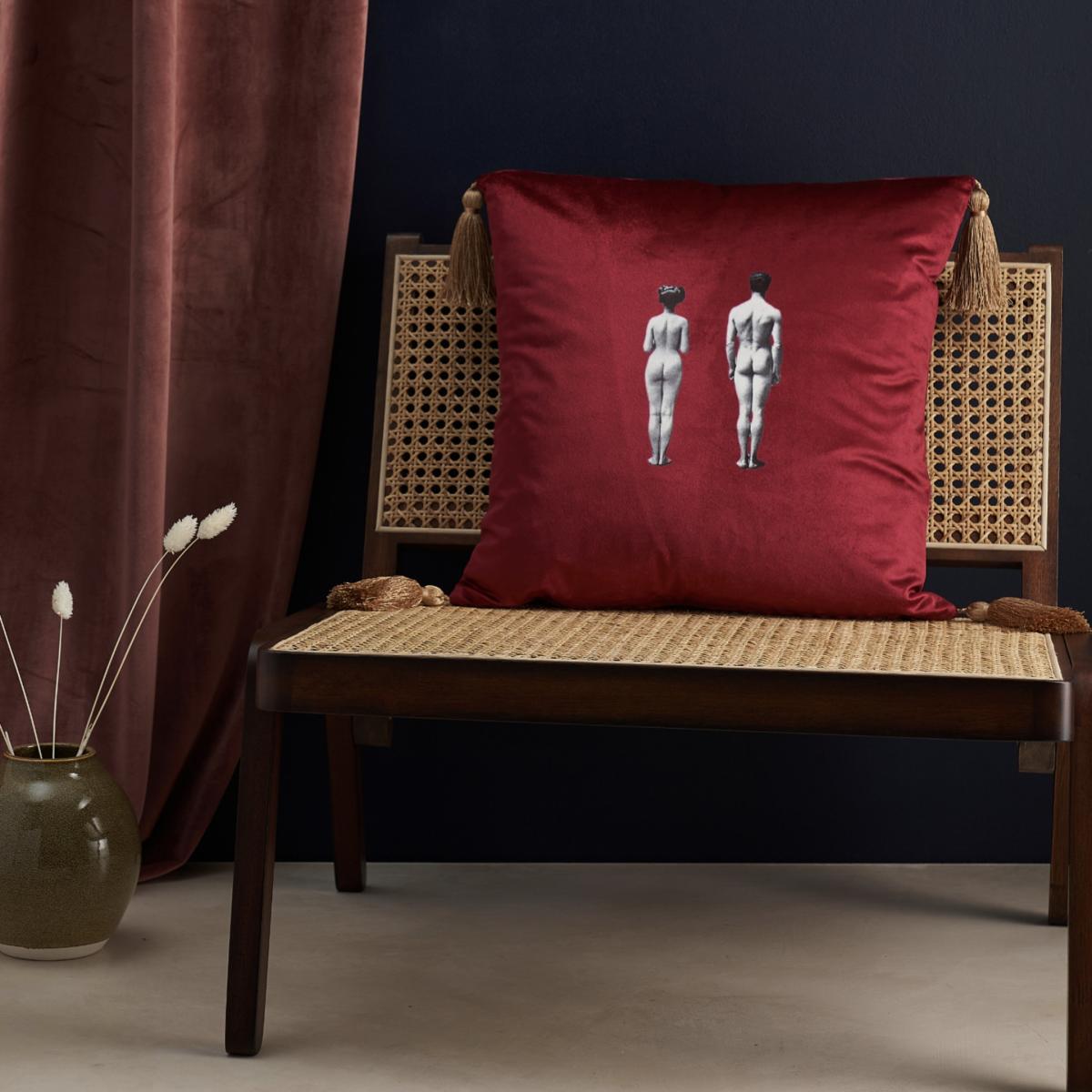 Models Velvet Cushion Deep Berry Red Melody Rose London – image 2
