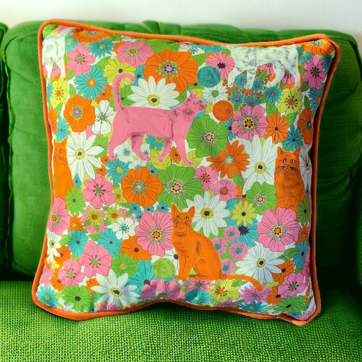 Camo Cats Print Cushion The Neighbourhood Threat – image 3