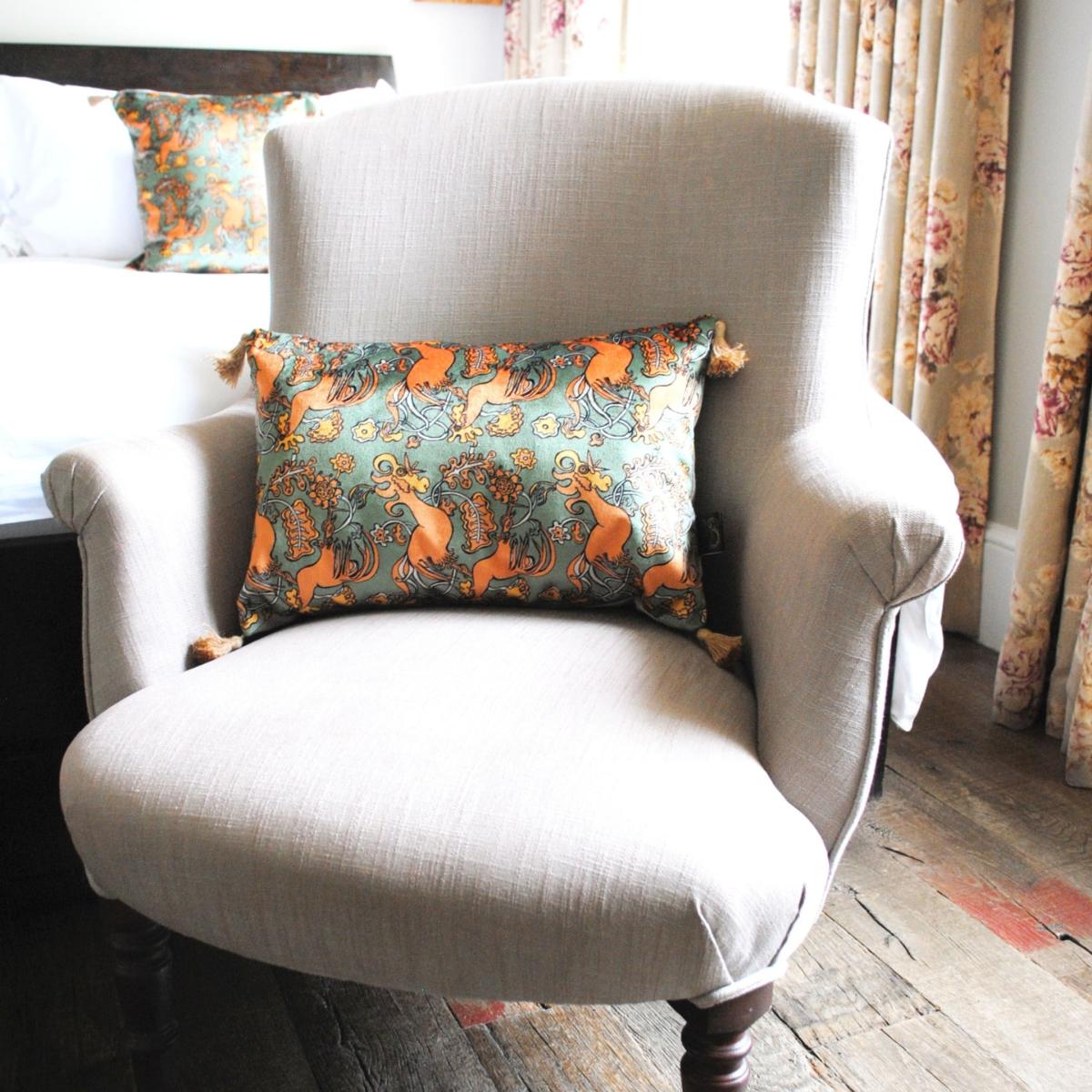 The Country Chicken Green Rectangle Cushion Laura B Interiors – image 2