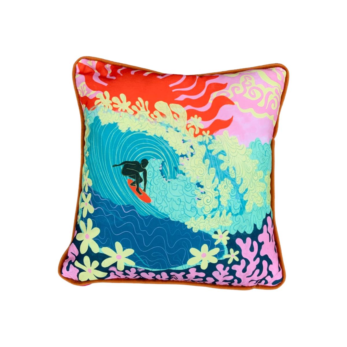 Blue 'The Longest Wave' Cushion One Size The Neighbourhood Threat – image 1