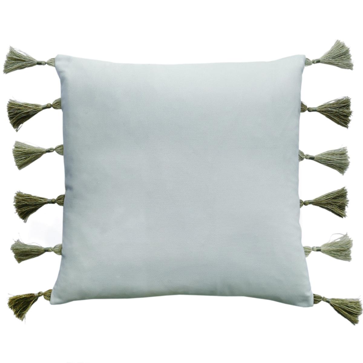 Mosaic Monkeys Cotton Cushion With Long Linen Tassel Fringe Cassandra Hone – image 3