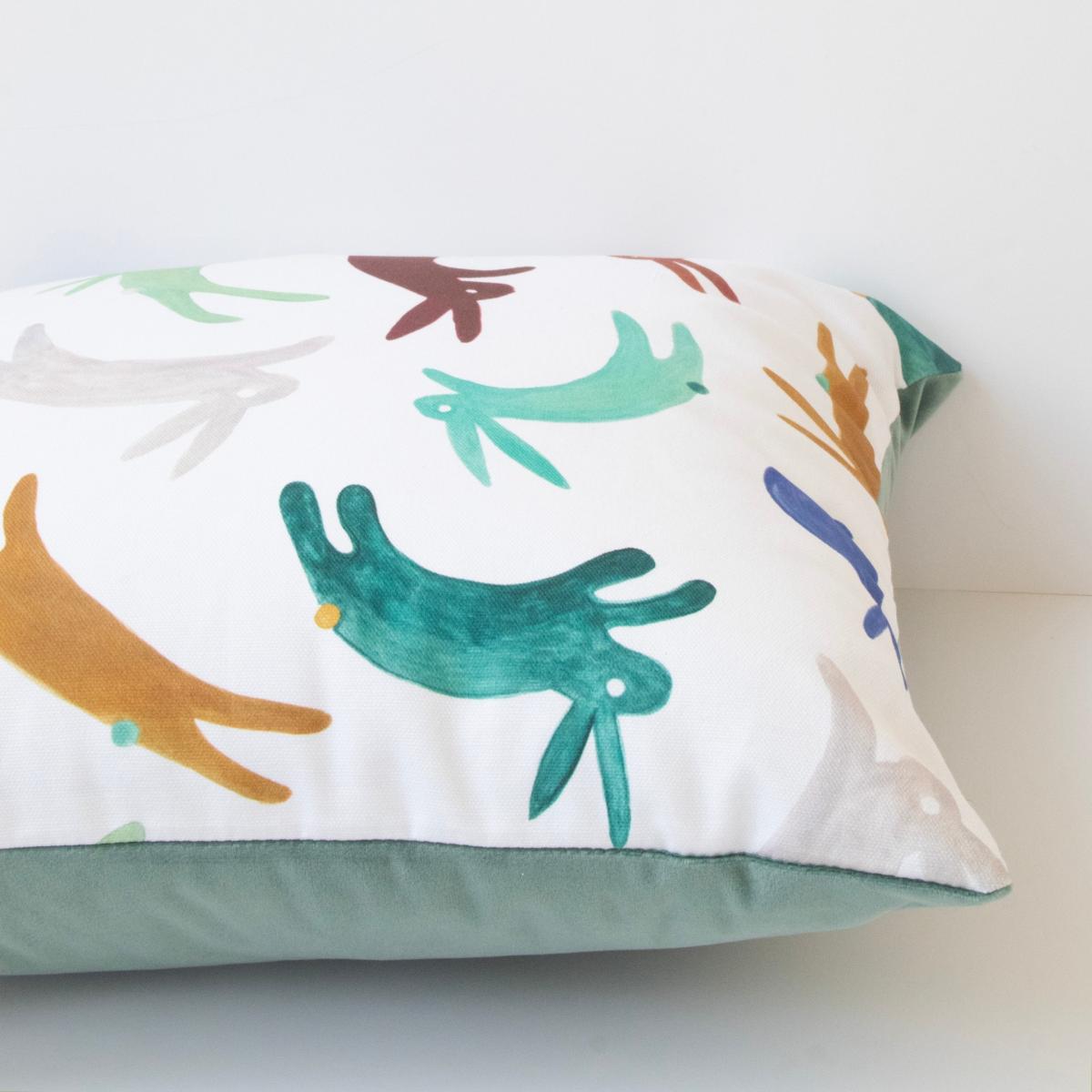 Rabbits Organic Cotton Cushion Rosanna Corfe – image 2