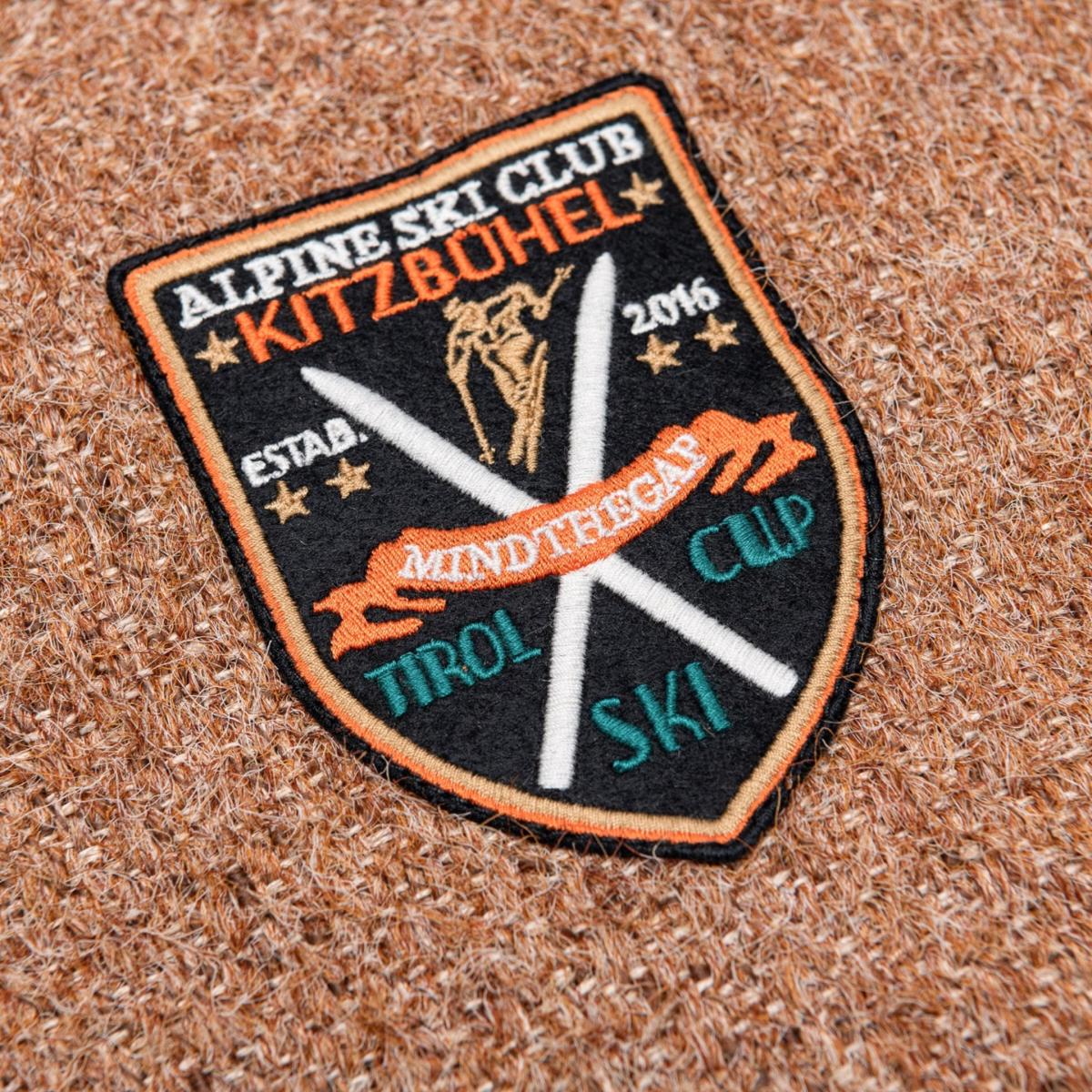 Brown Alpine Ski Club Square Cushion By Mindthegap – image 4