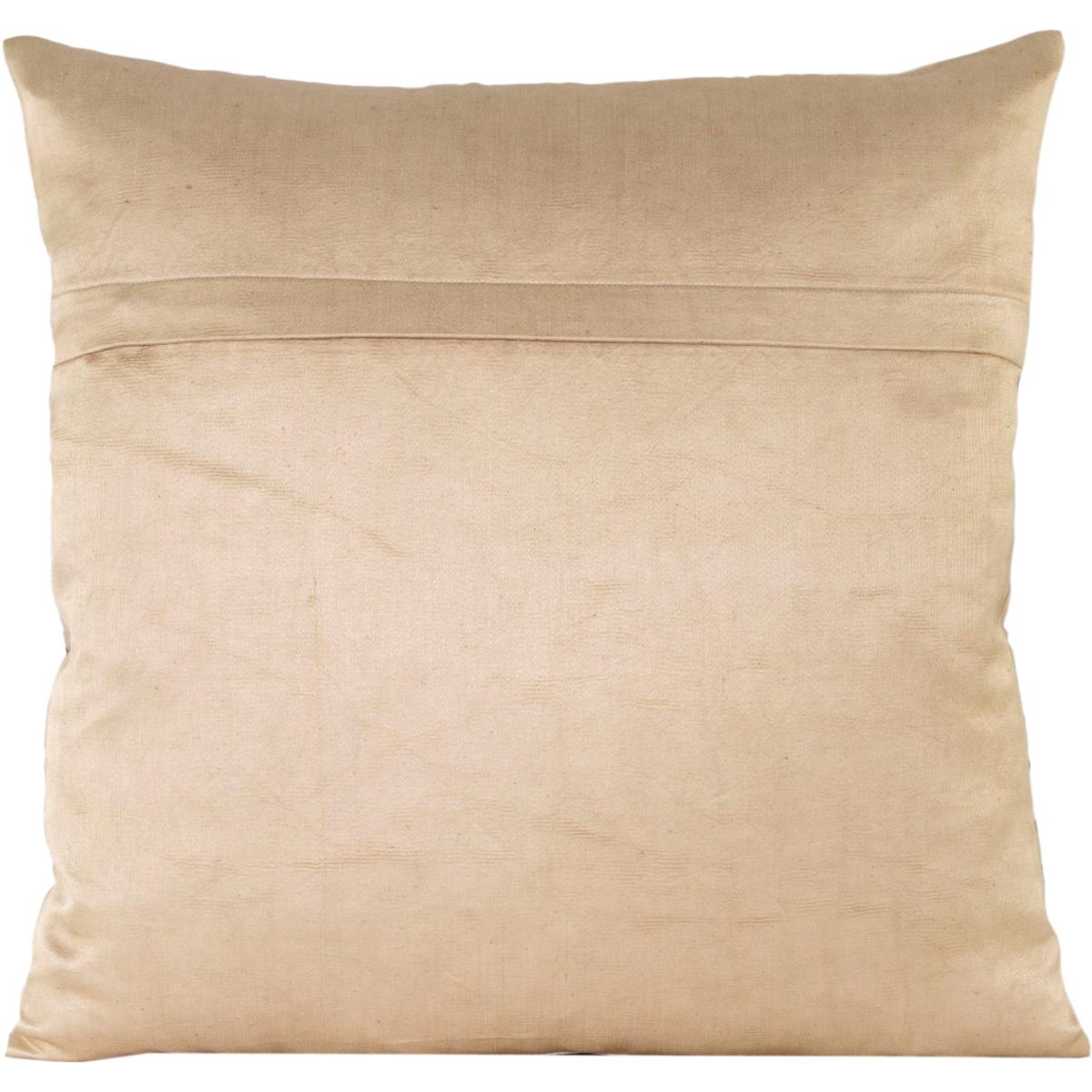 Hand-Embroidered Silk Cushion - Carnation Flowers One Size Anor Living – image 3