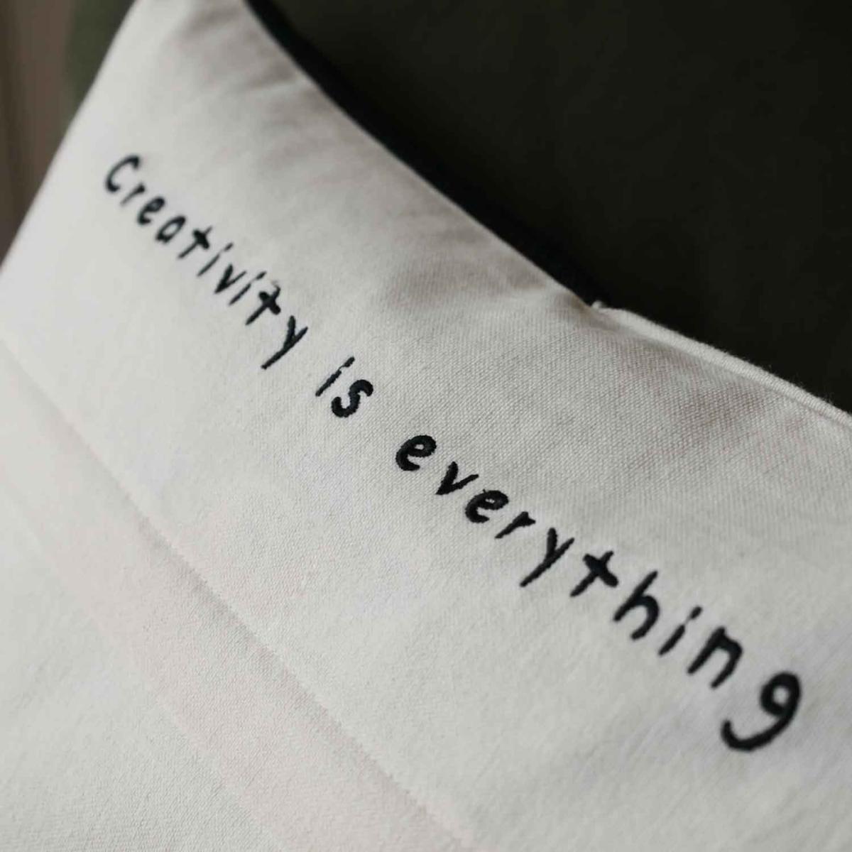 White Creativity Is Everything Monochrome Cushion Rockett St George – image 4