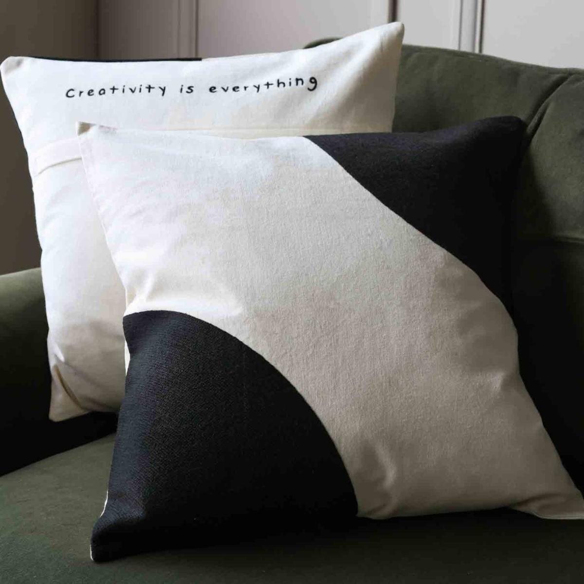 White Creativity Is Everything Monochrome Cushion Rockett St George – image 5