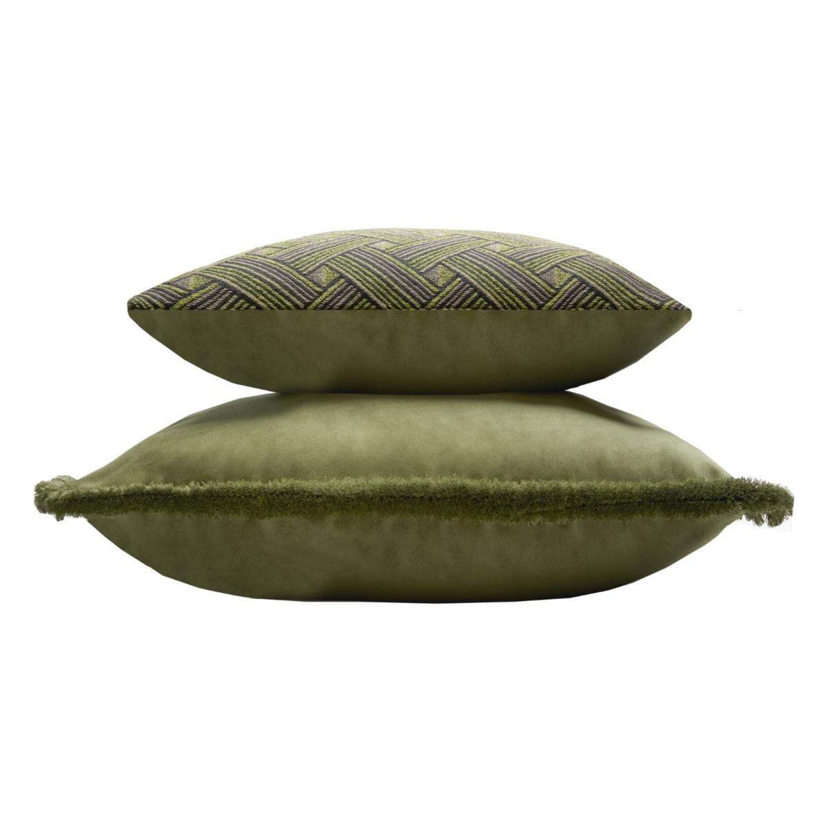 Velvet Fifty Cushion With Fringes Green Lo Decor – image 2