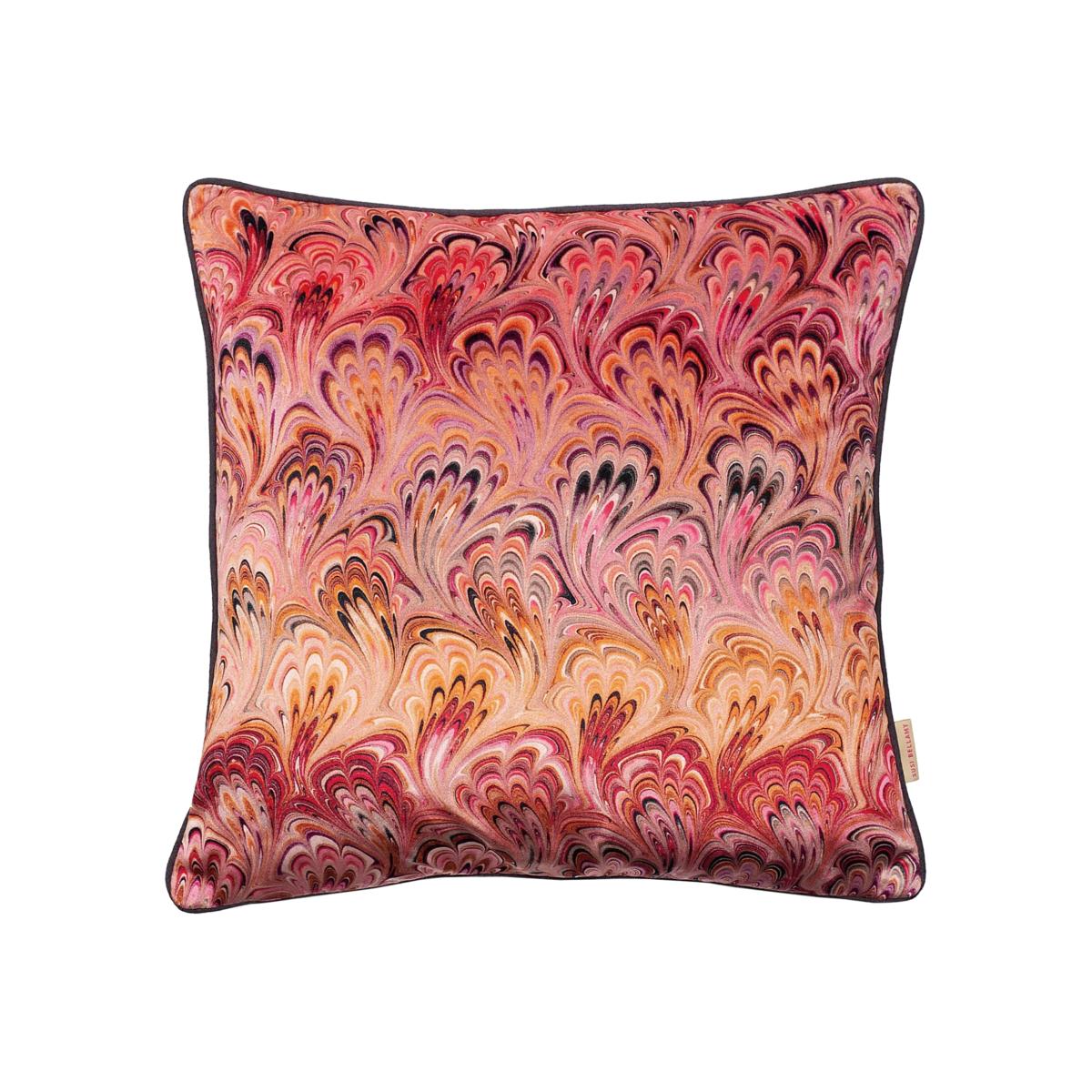 Red / Pink / Purple Blush Bouquet Velvet Cushion Susi Bellamy – image 1